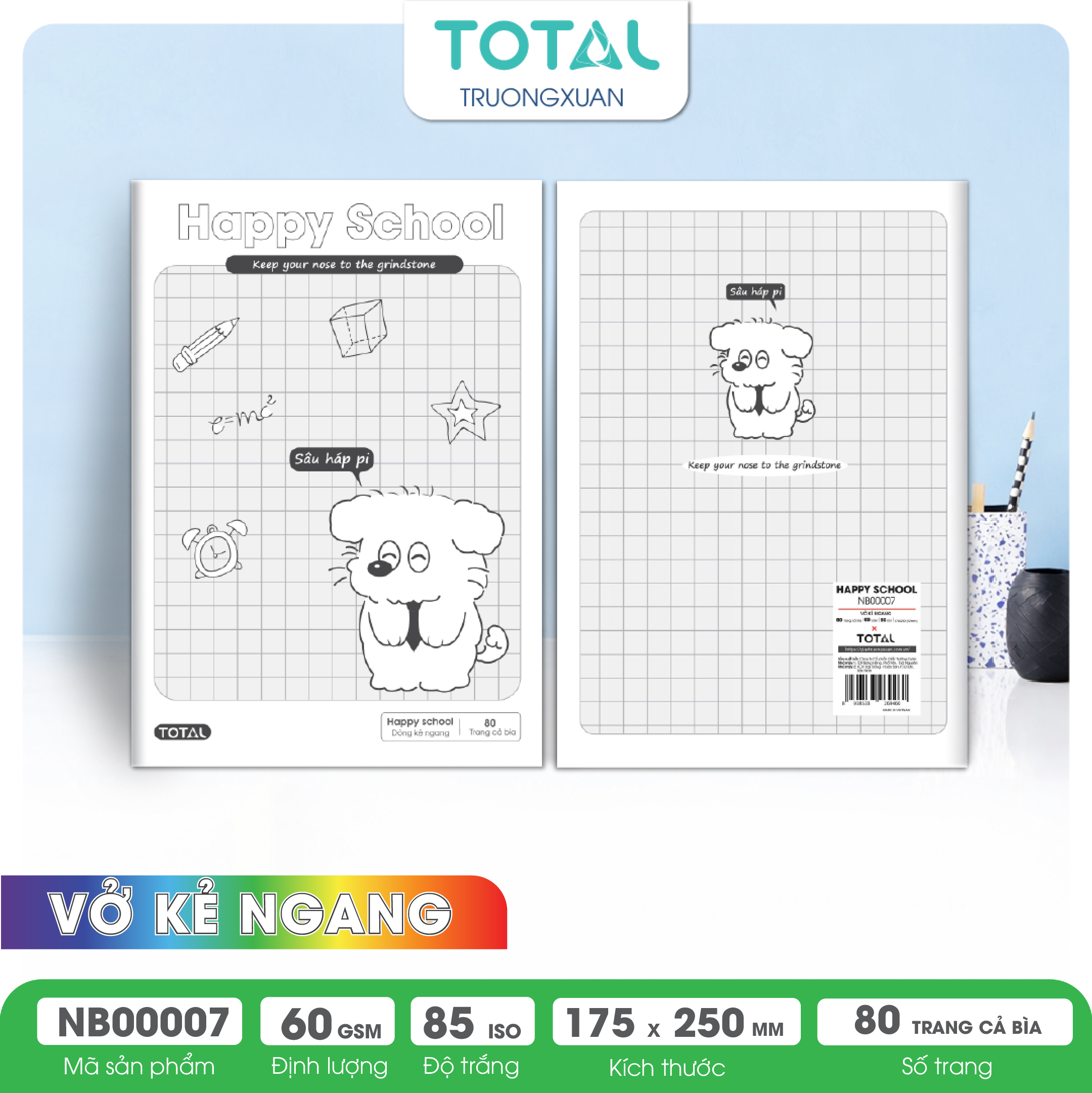Vở kẻ ngang Total Happy School 80 trang