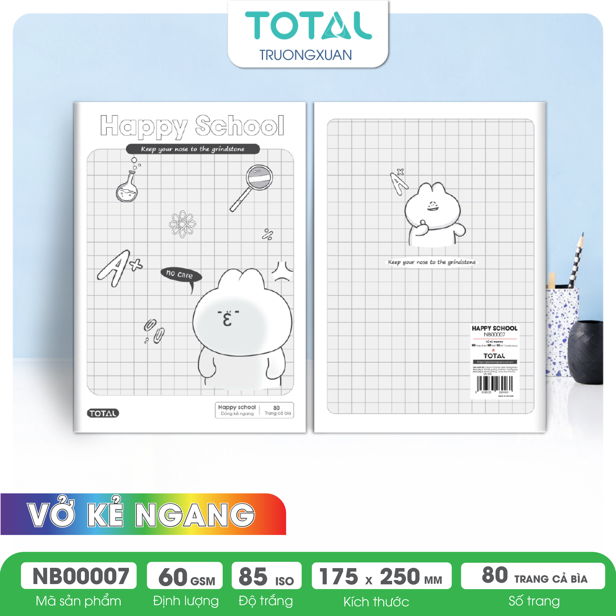 Vở kẻ ngang Total Happy School 80 trang