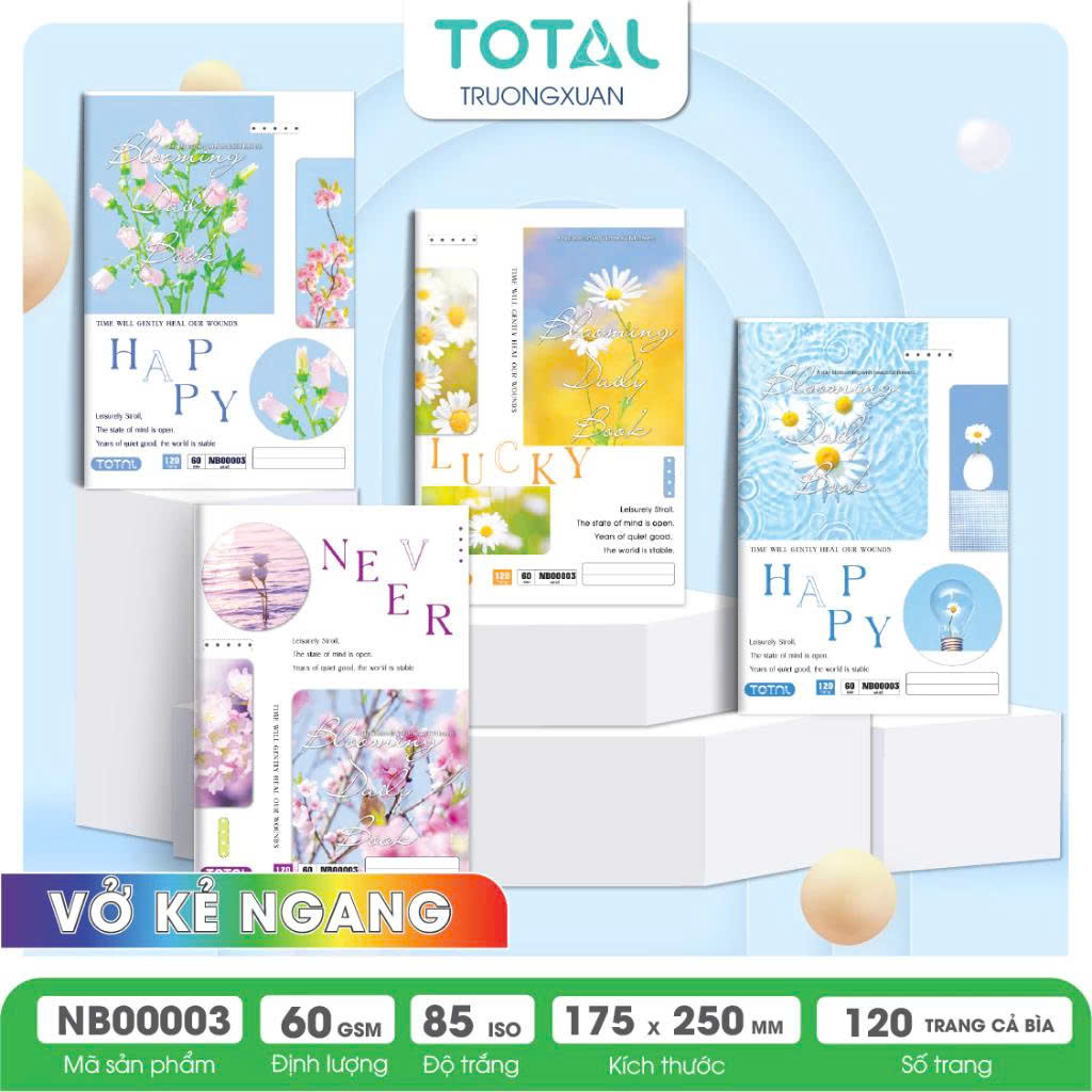 Vở kẻ ngang Total  Floral Series 120 trang