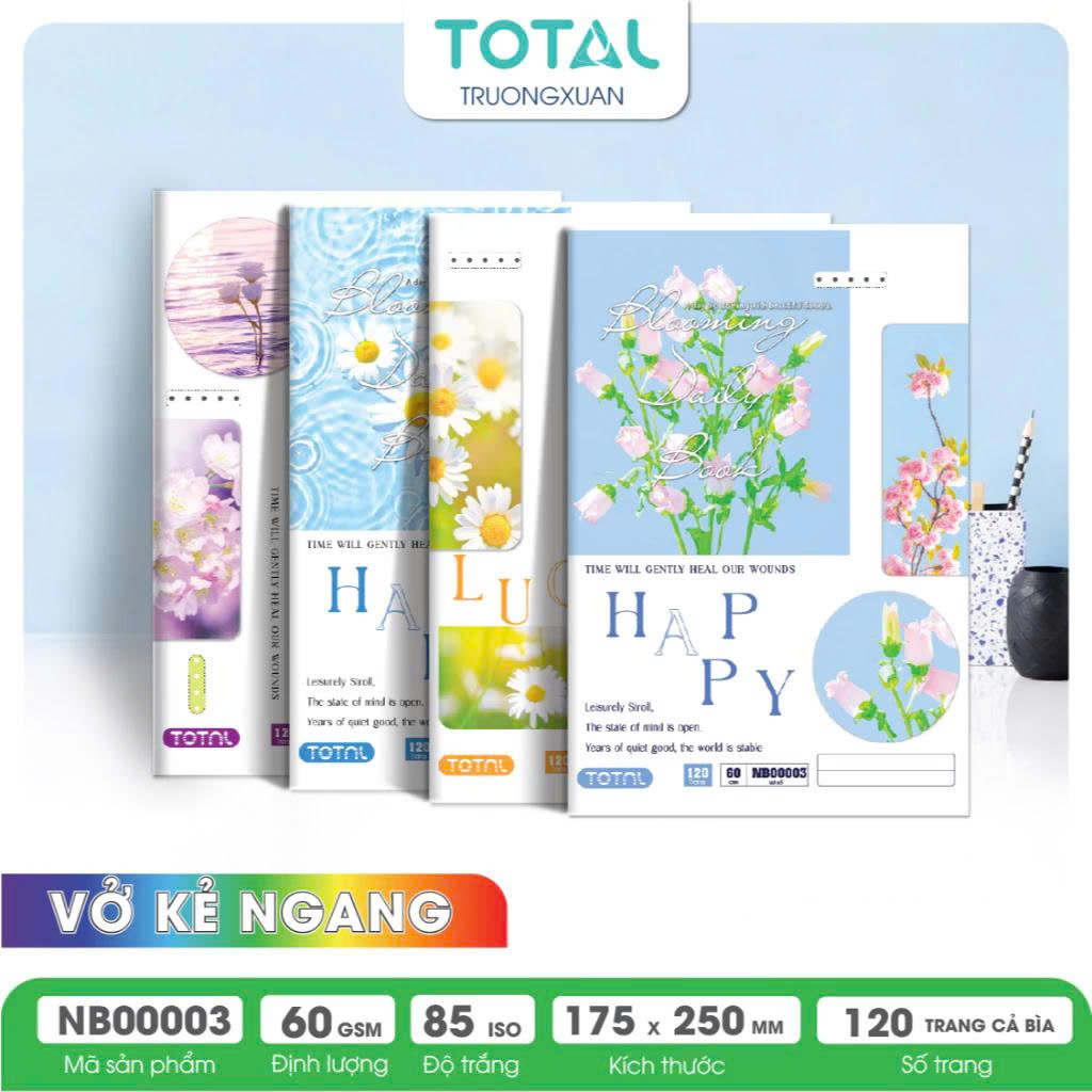 Vở kẻ ngang Total  Floral Series 120 trang