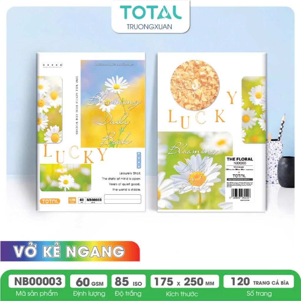 Vở kẻ ngang Total  Floral Series 120 trang