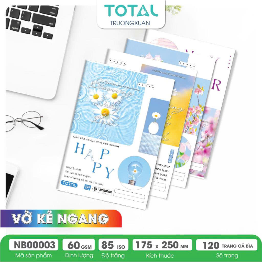 Vở kẻ ngang Total  Floral Series 120 trang