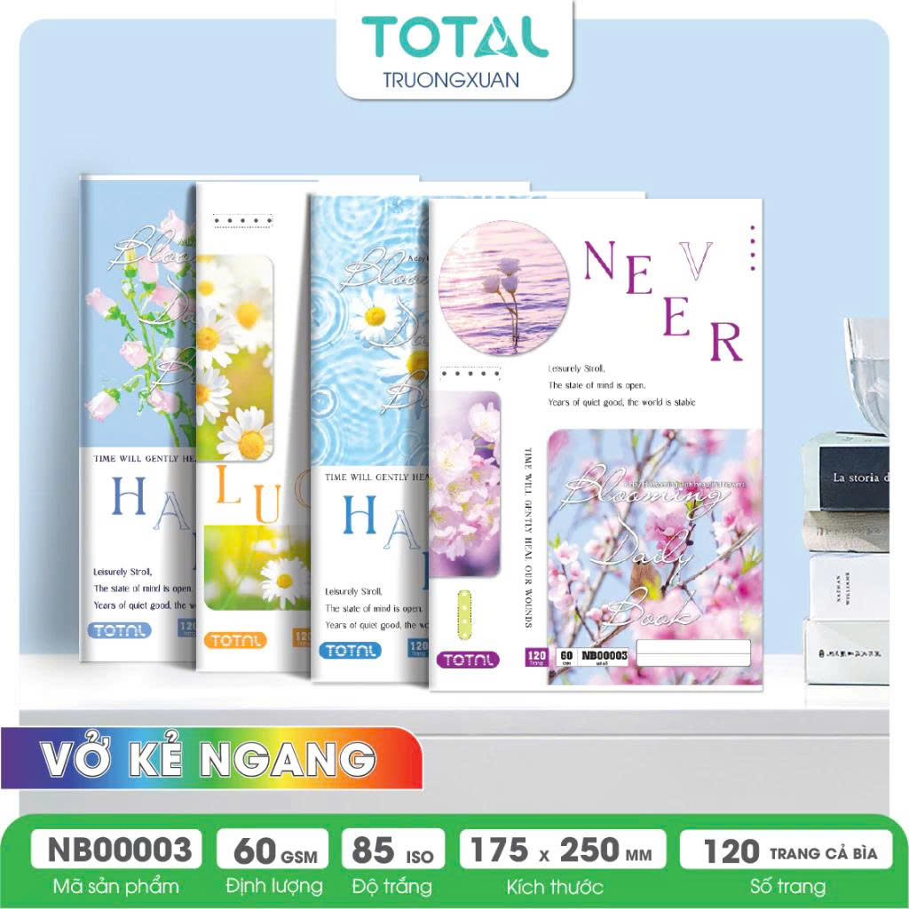 Vở kẻ ngang Total  Floral Series 120 trang