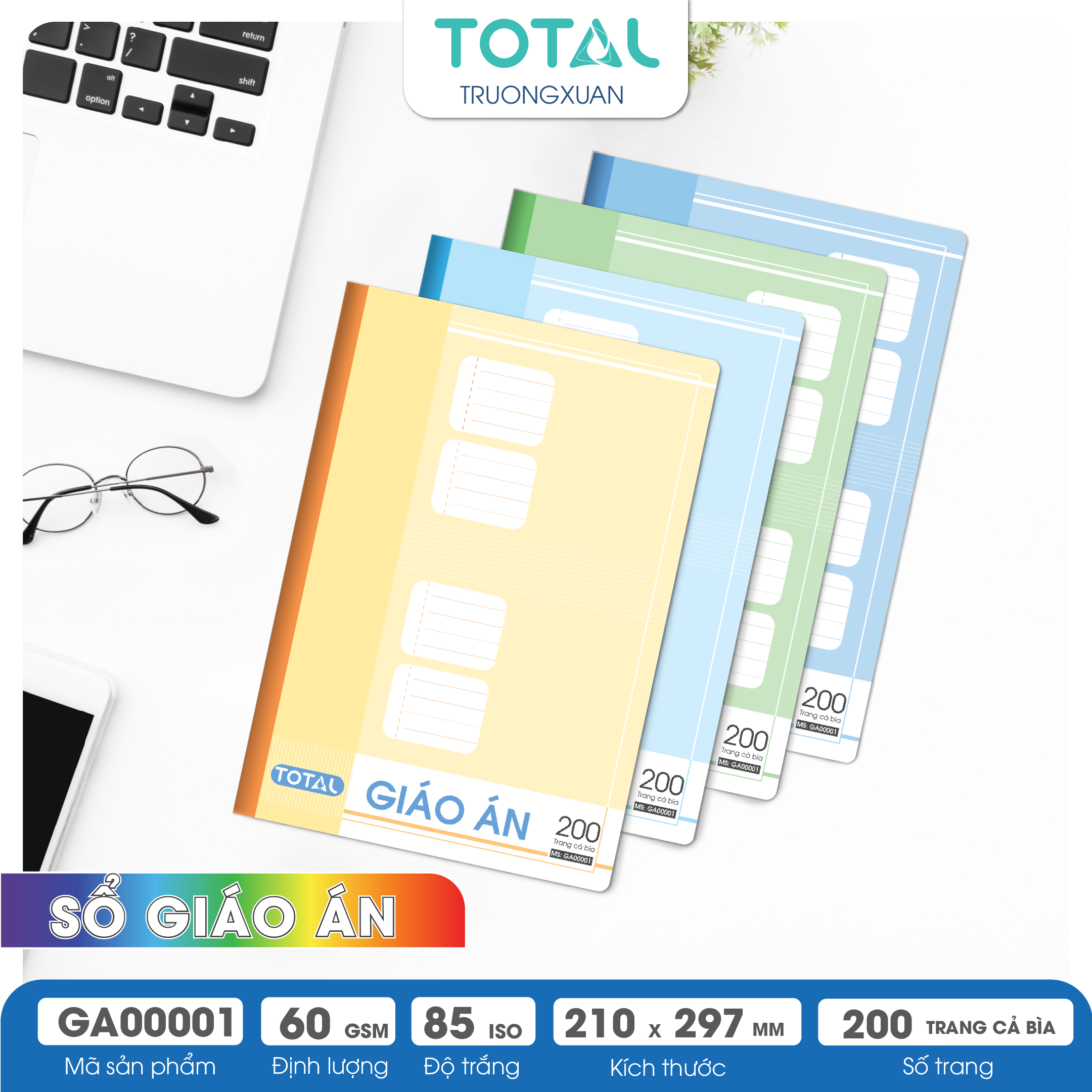 Giáo án kẻ ngang A4 Total 200 trang GA00001