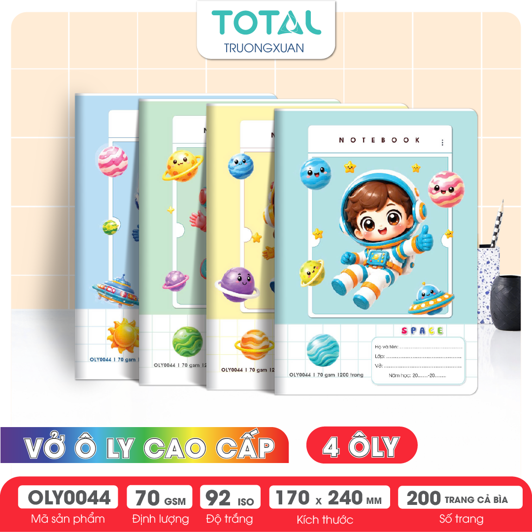 Vở oly Total Phi Hành Gia 200 trang 4 ôly