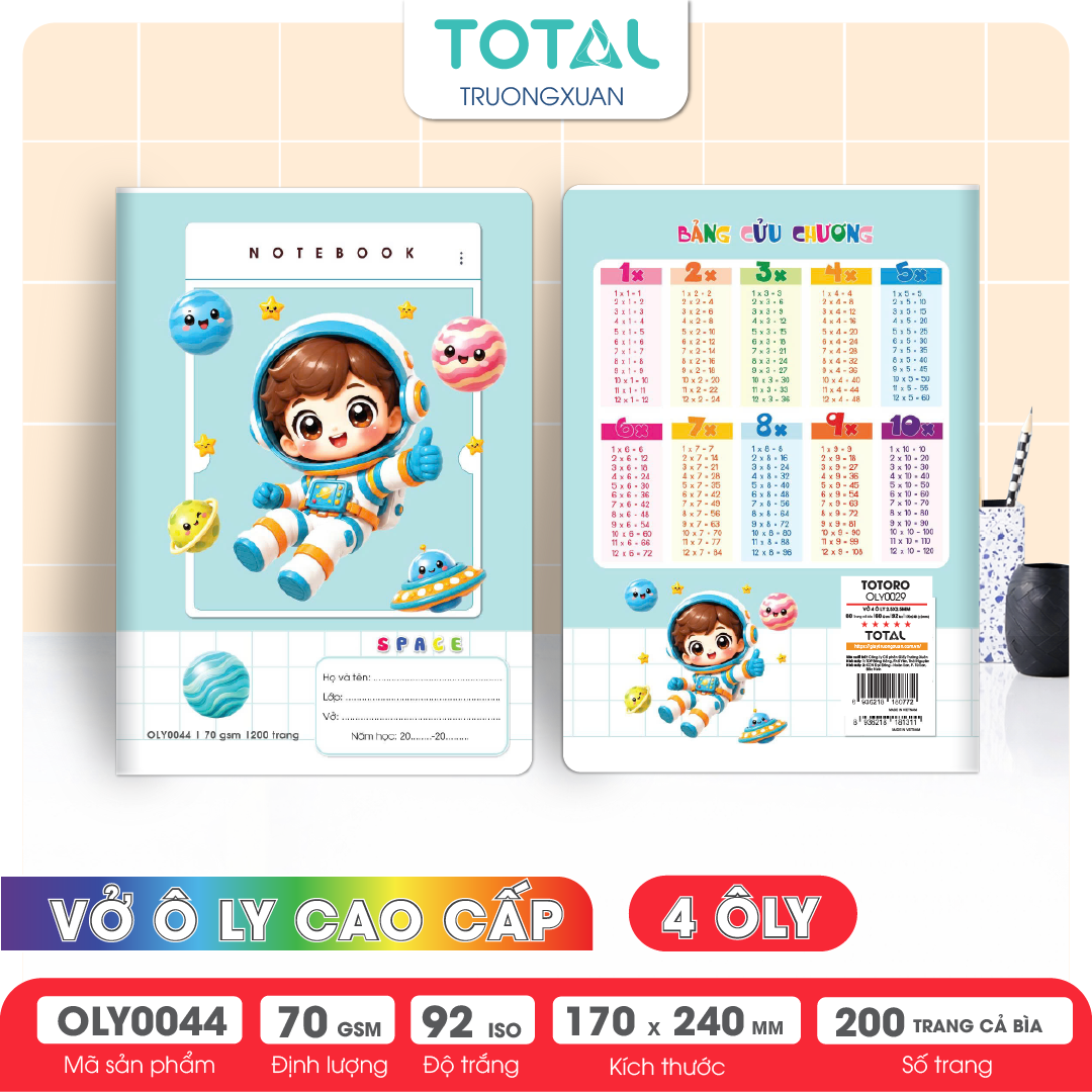 Vở oly Total Phi Hành Gia 200 trang 4 ôly