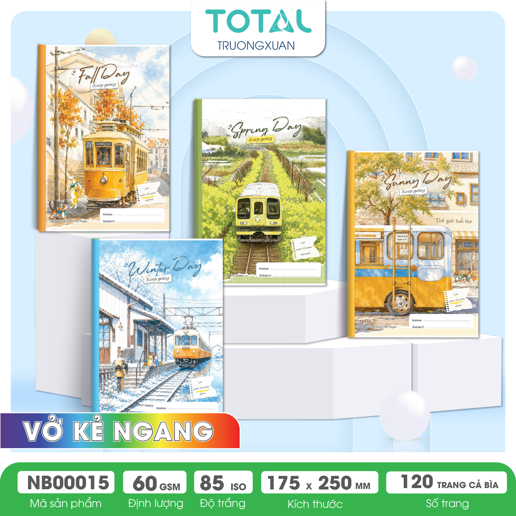 Vở kẻ ngang Total Journeys 120 trang