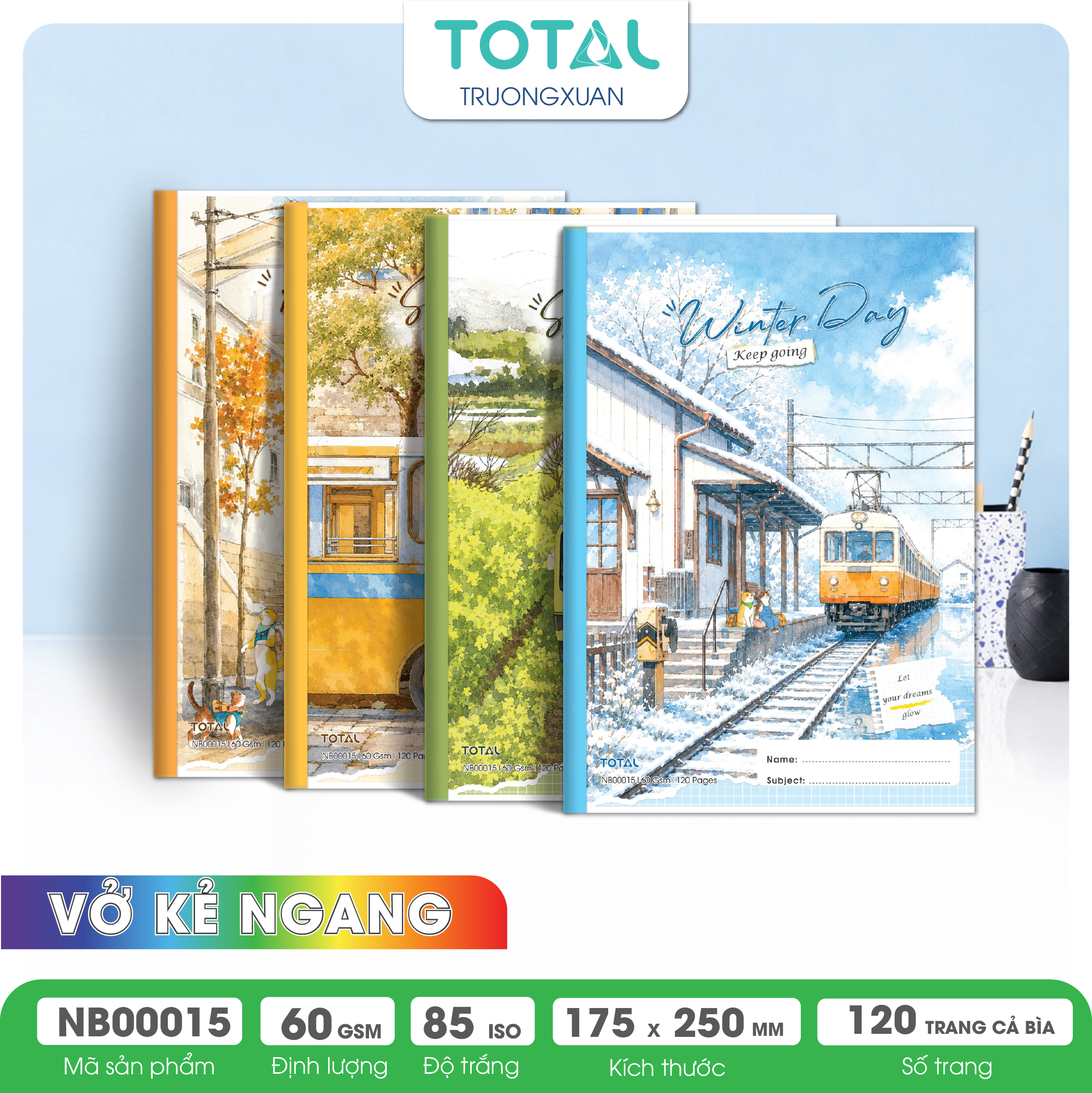 Vở kẻ ngang Total Journeys 120 trang