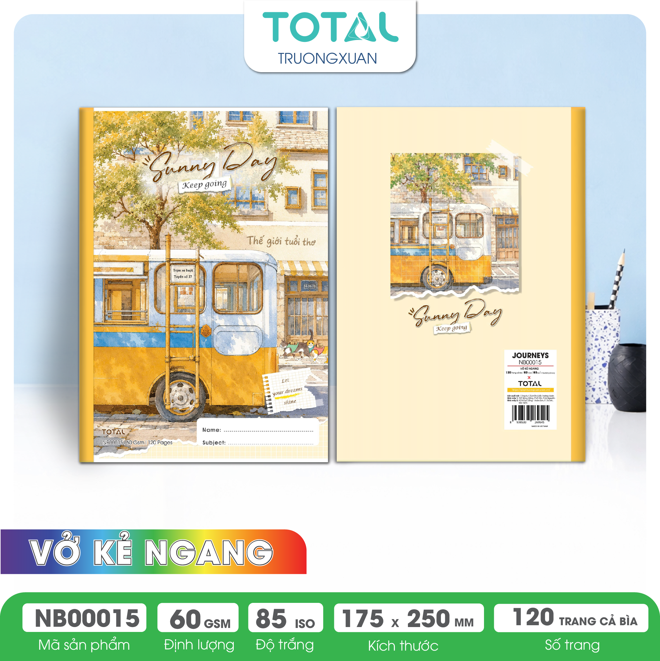Vở kẻ ngang Total Journeys 120 trang