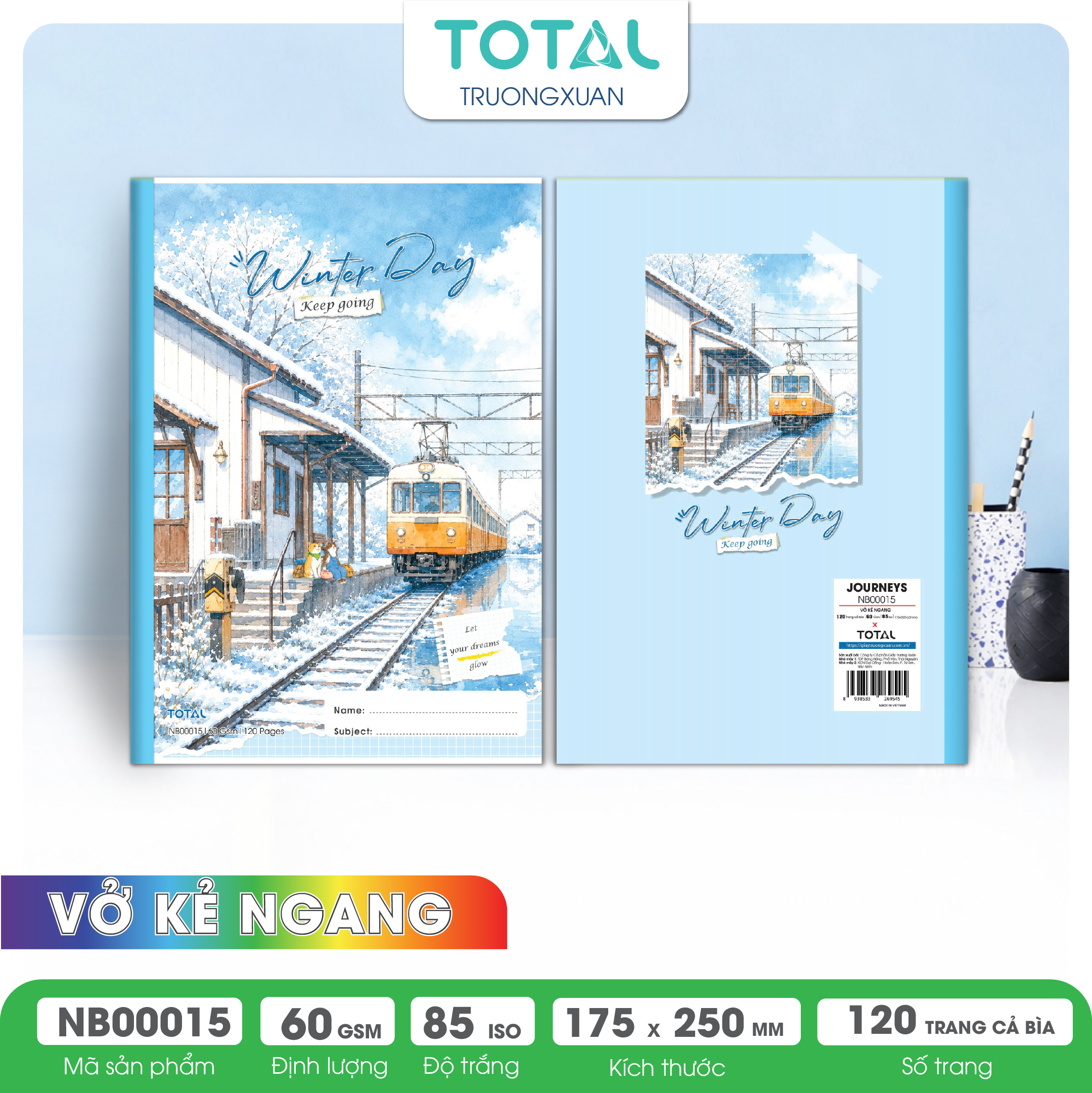 Vở kẻ ngang Total Journeys 120 trang