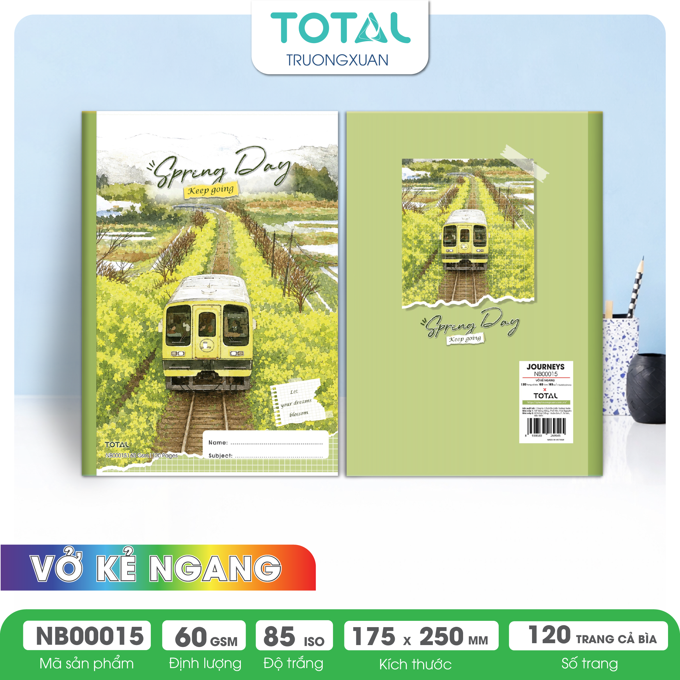 Vở kẻ ngang Total Journeys 120 trang