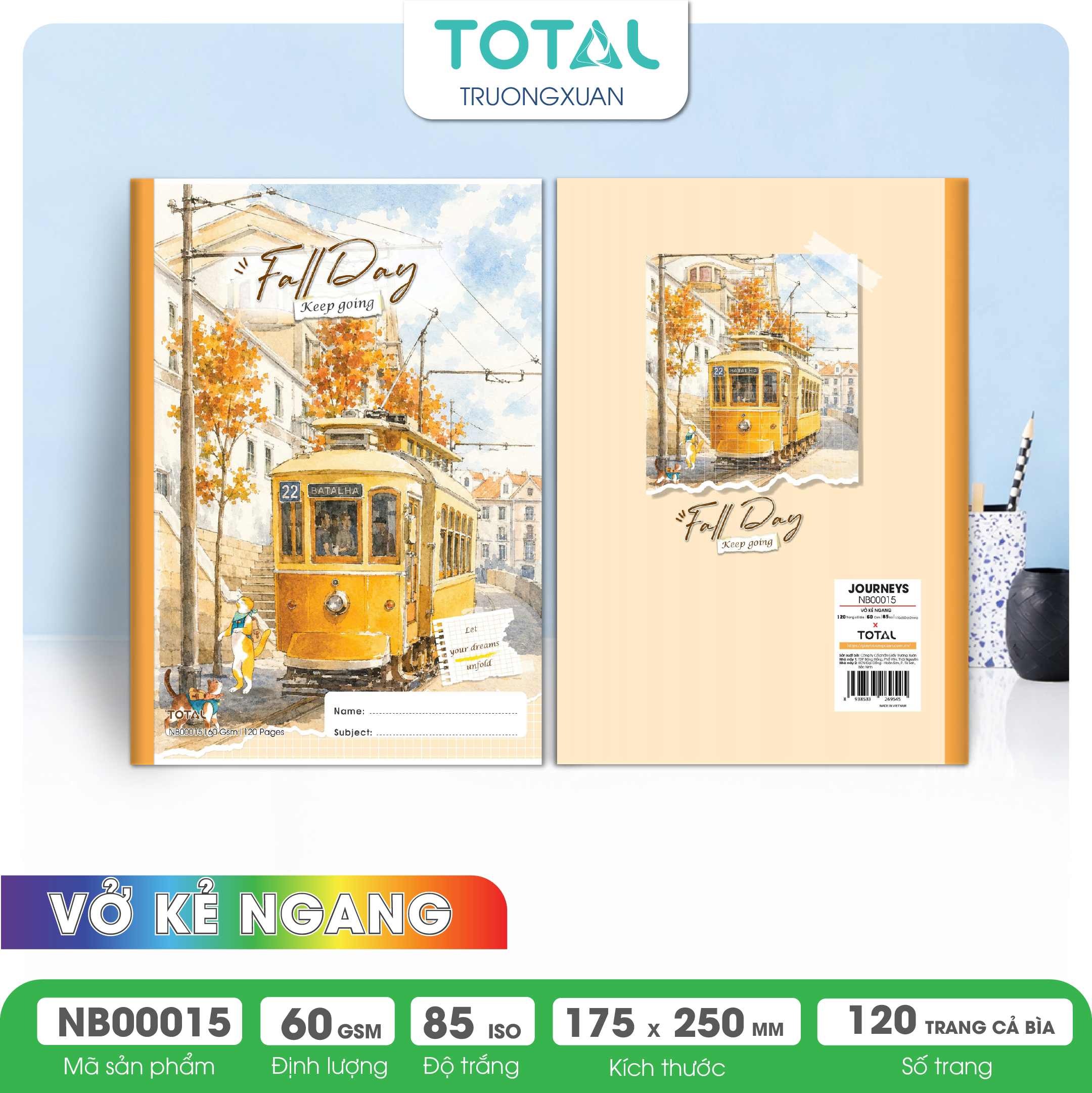 Vở kẻ ngang Total Journeys 120 trang