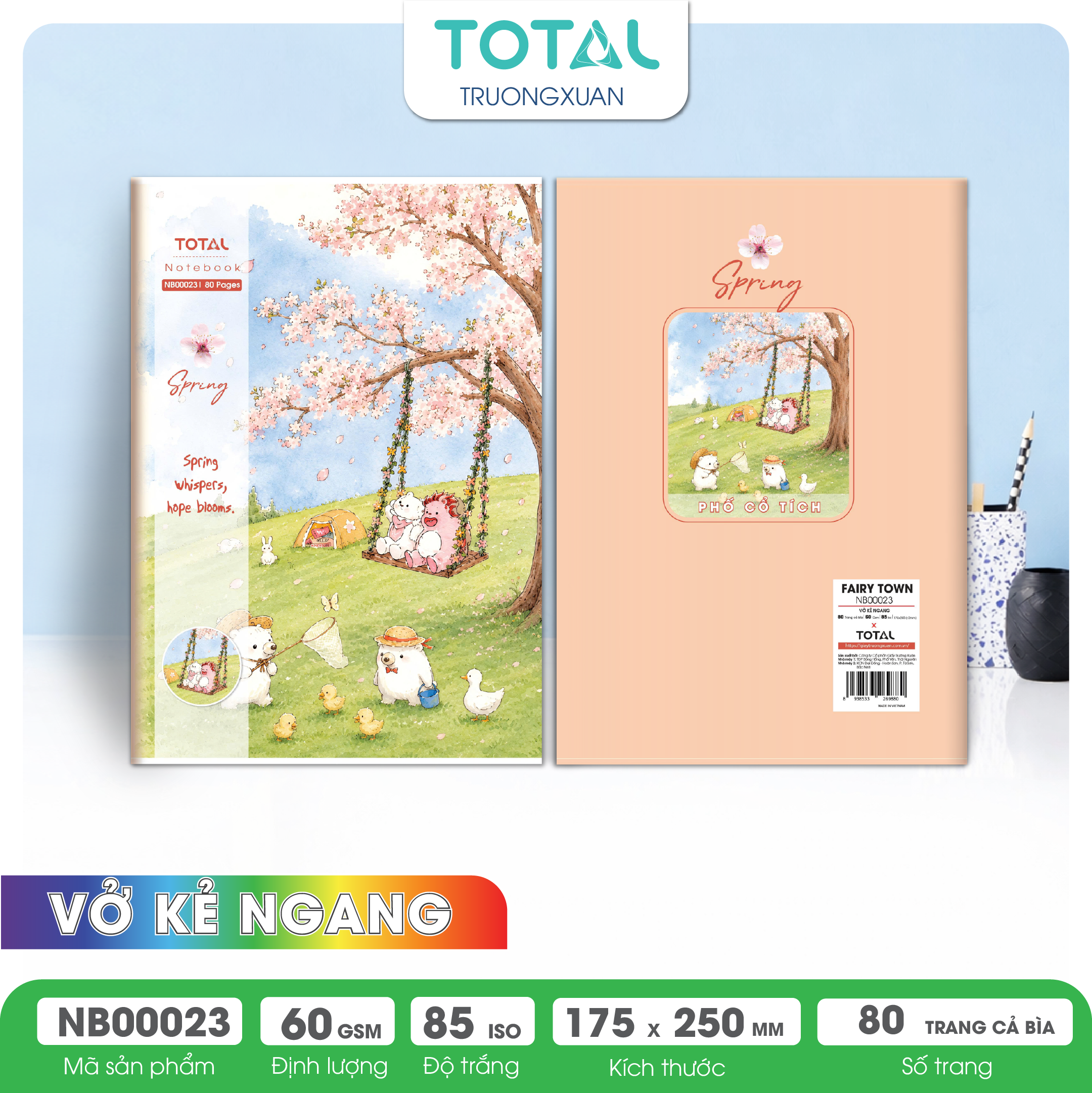 Vở kẻ ngang Total Fairy Town 80 trang