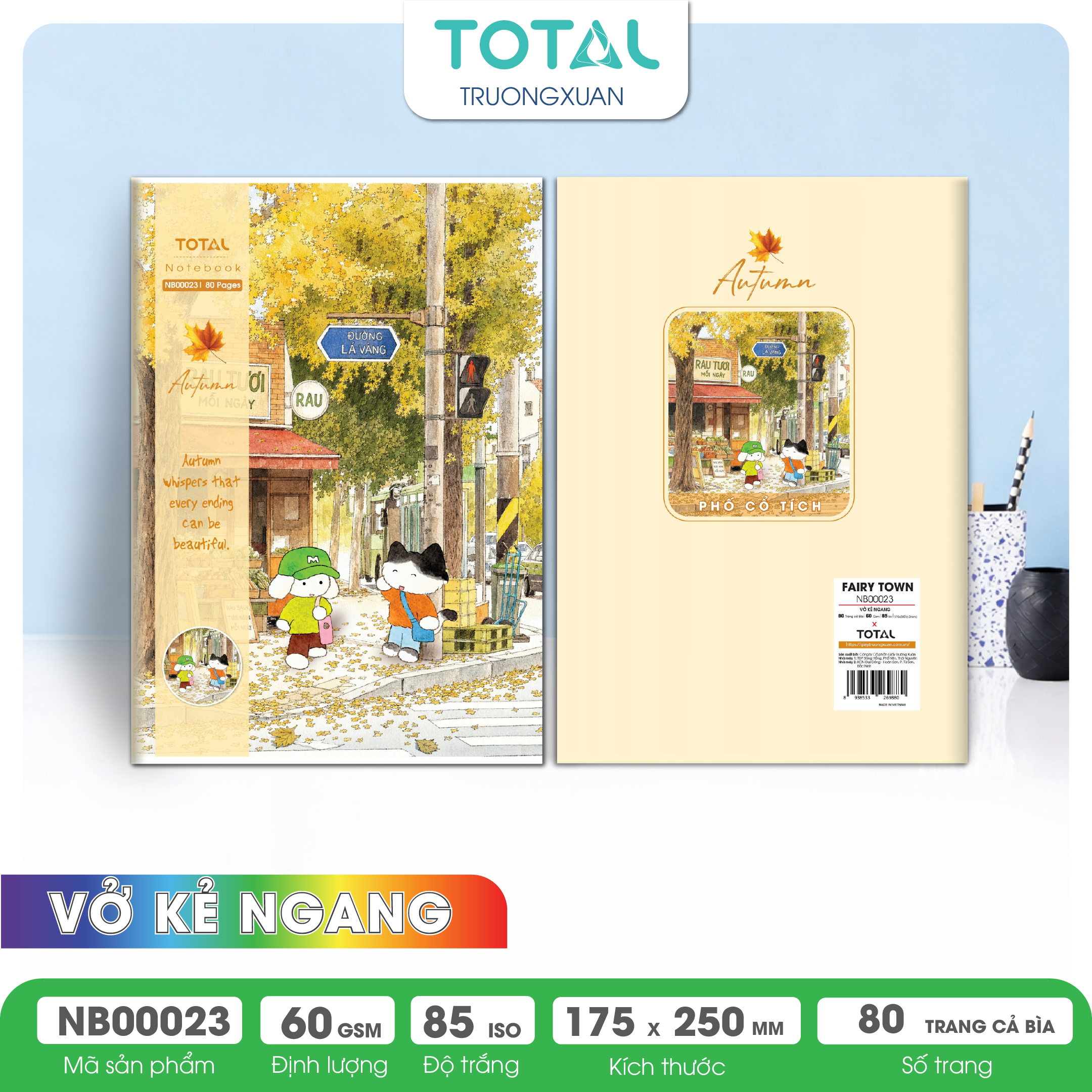Vở kẻ ngang Total Fairy Town 80 trang