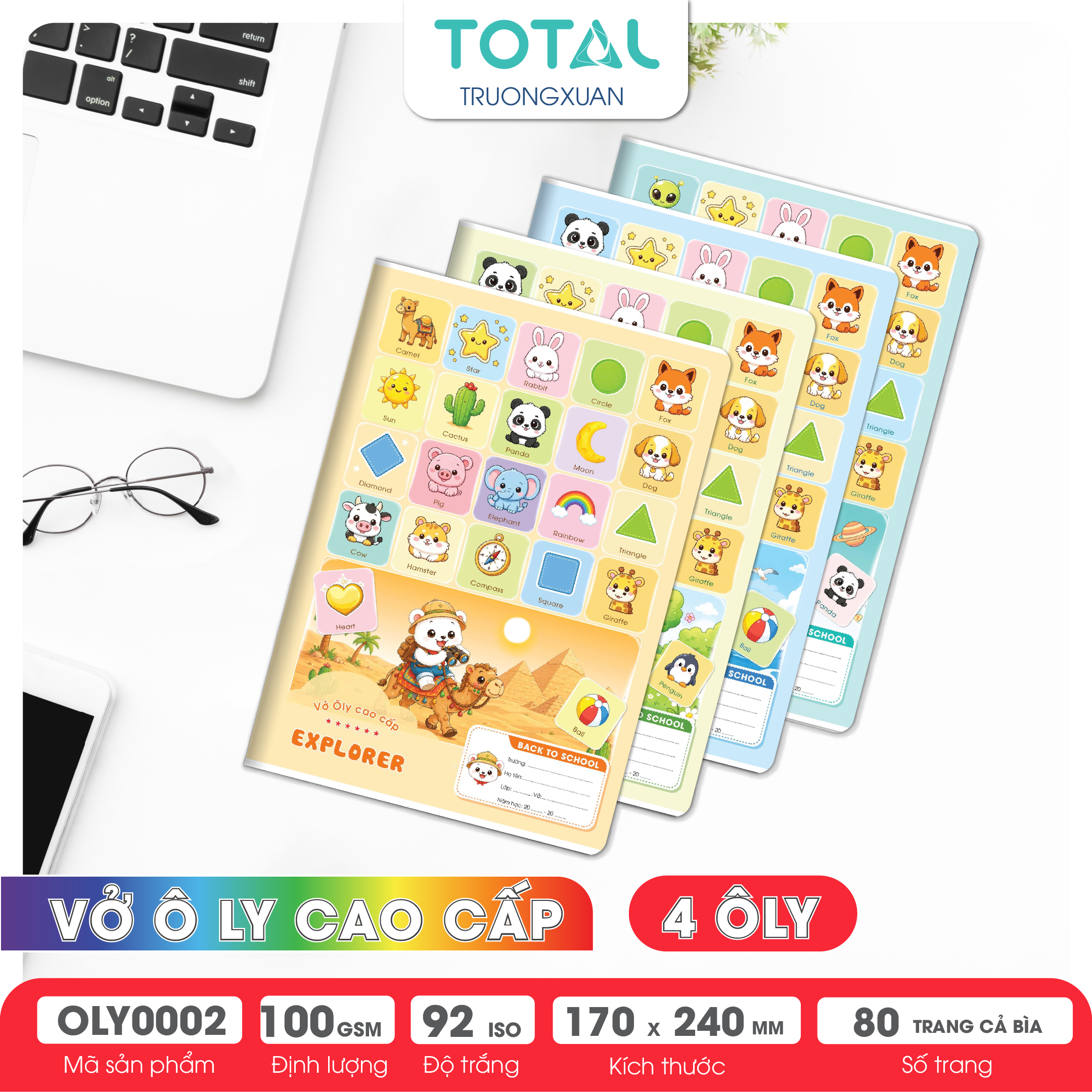 Vở oly Total Explorer 80 trang 4 ôly