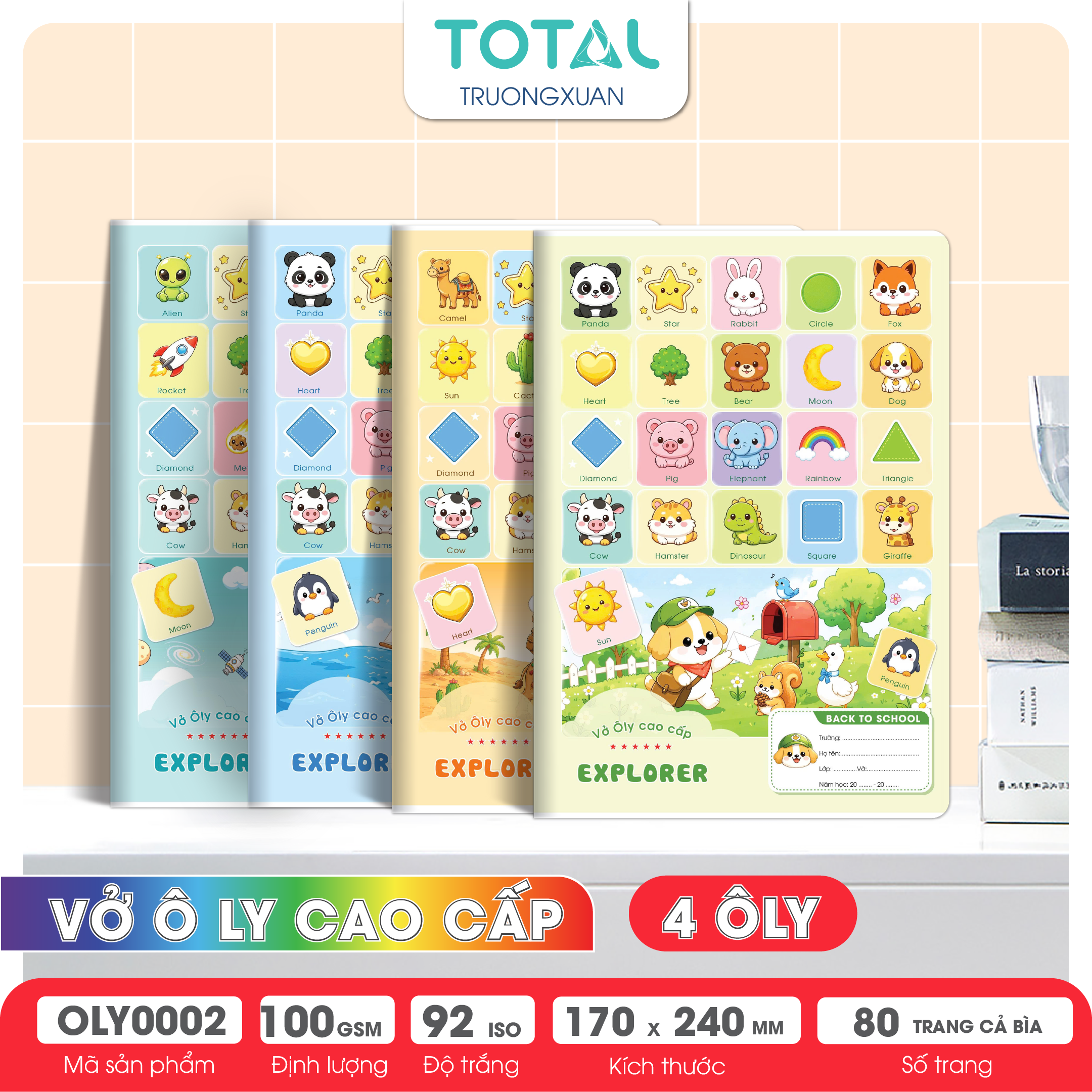 Vở oly Total Explorer 80 trang 4 ôly