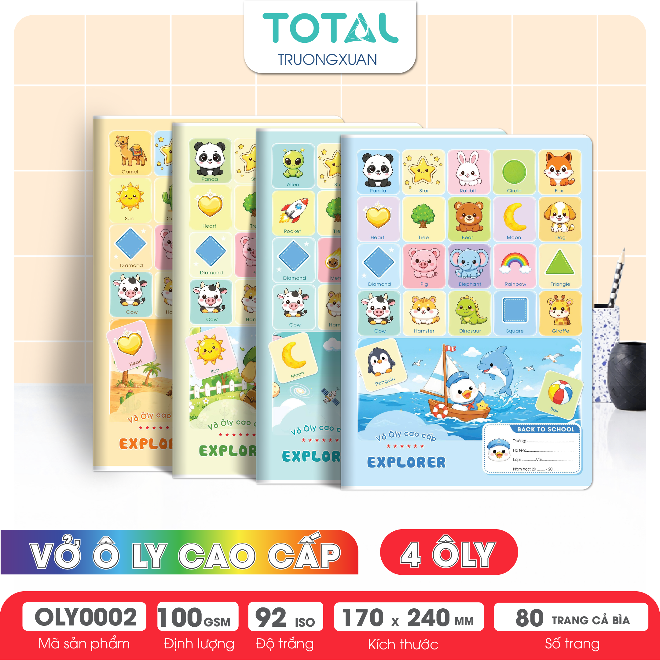Vở oly Total Explorer 80 trang 4 ôly