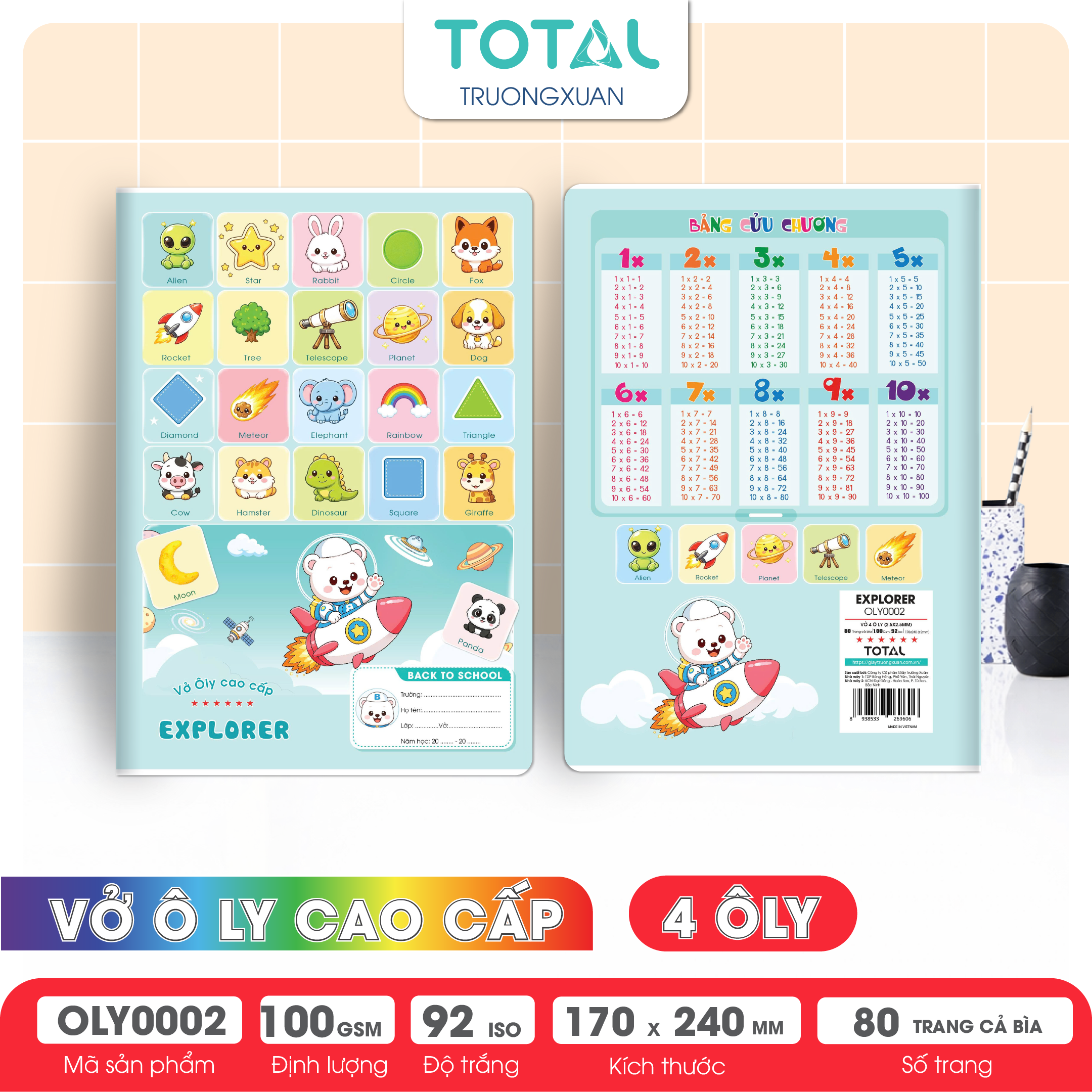 Vở oly Total Explorer 80 trang 4 ôly