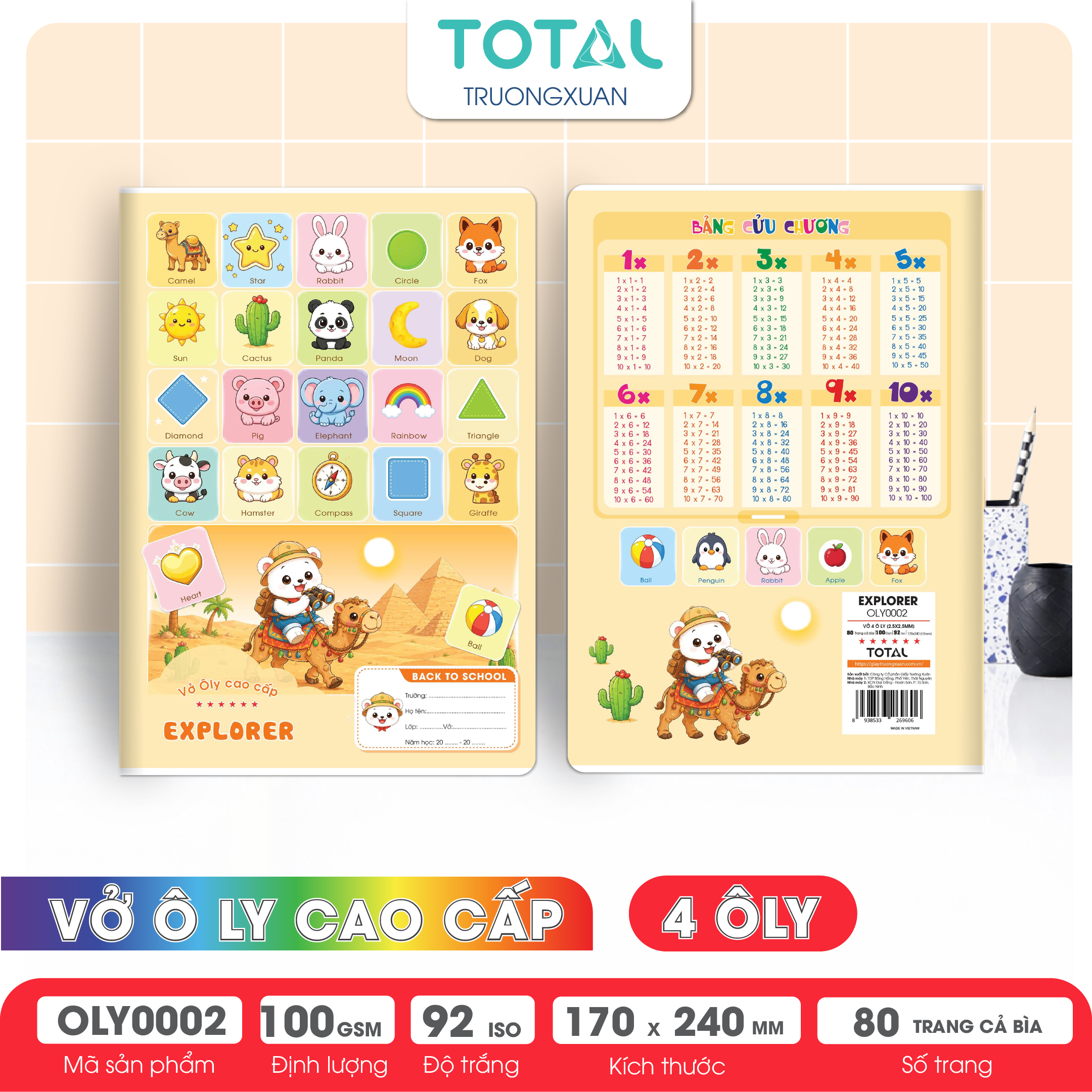 Vở oly Total Explorer 80 trang 4 ôly