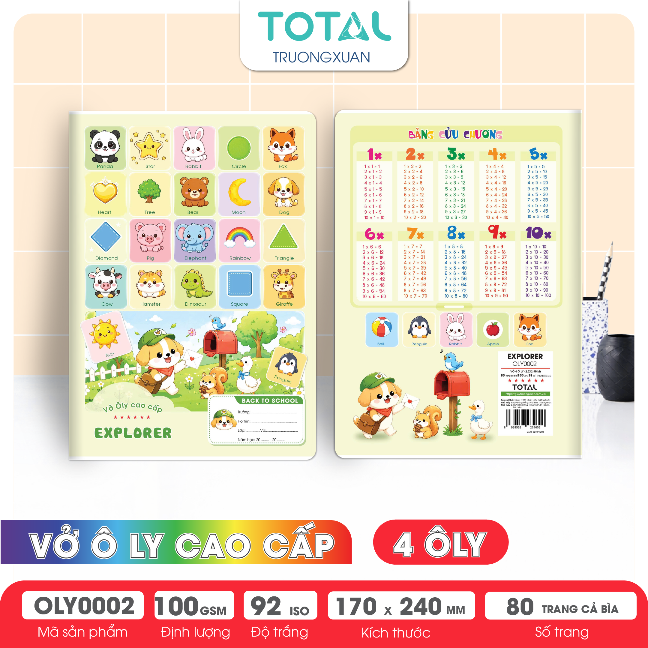Vở oly Total Explorer 80 trang 4 ôly
