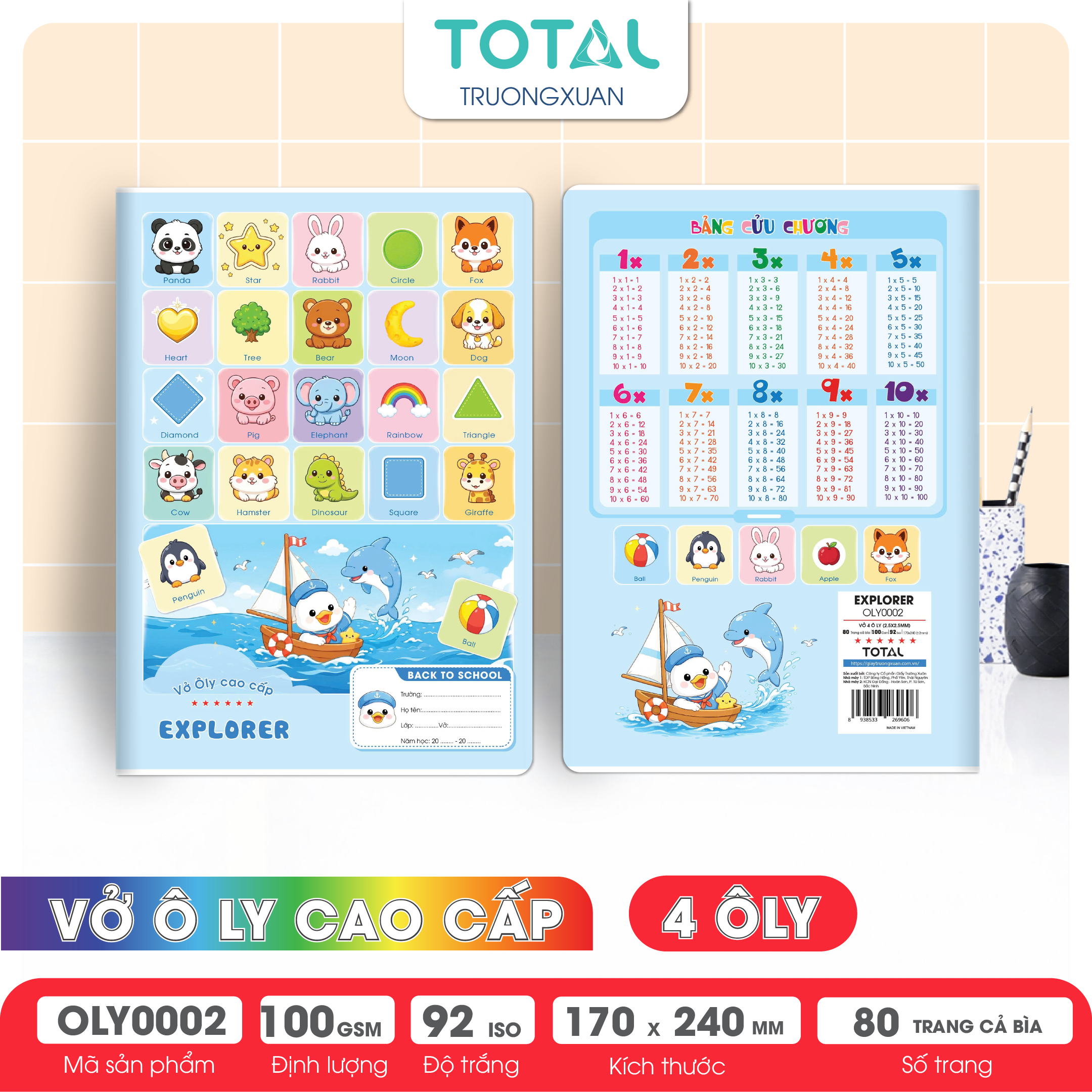 Vở oly Total Explorer 80 trang 4 ôly
