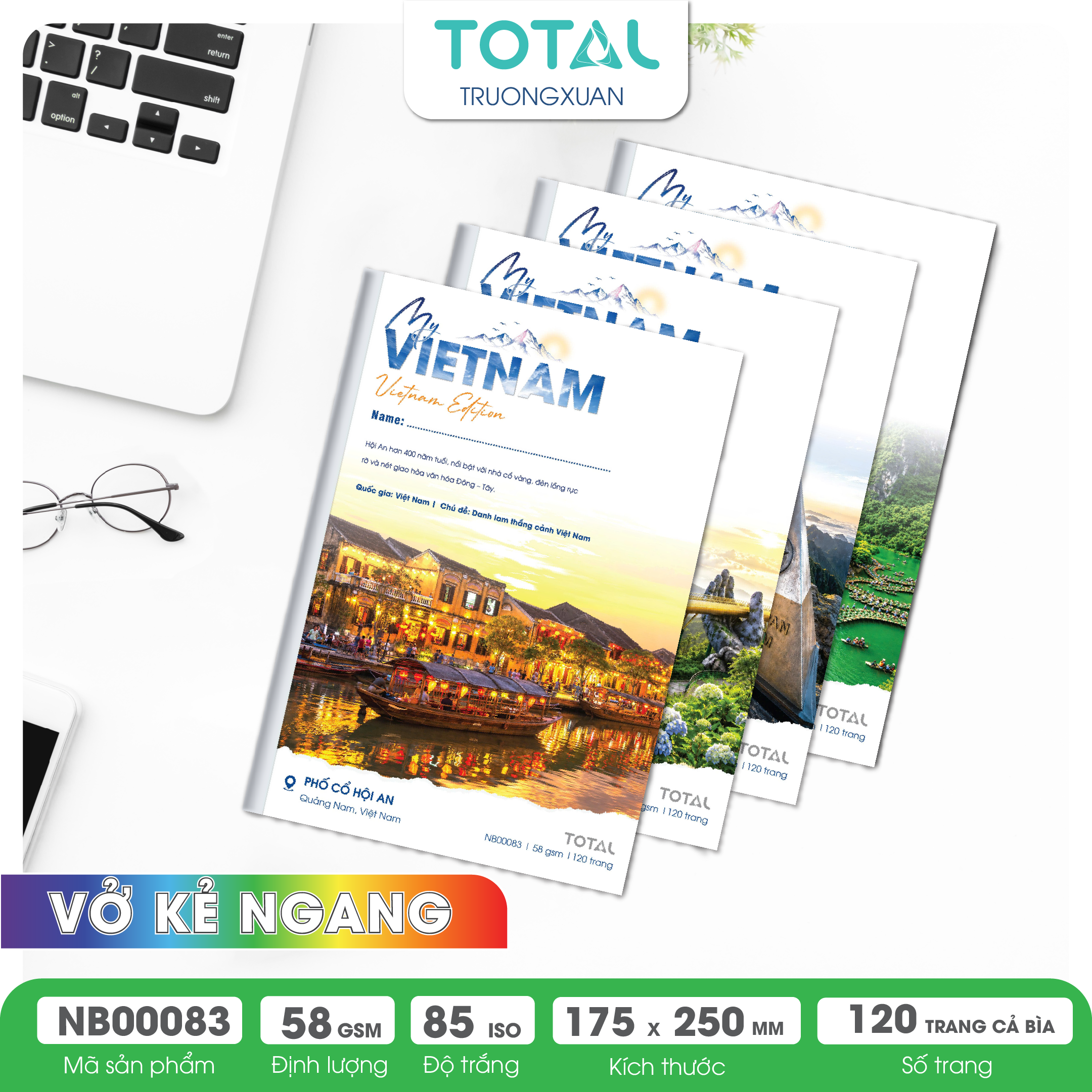 Vở kẻ ngang Total MY VIETNAM 120 trang