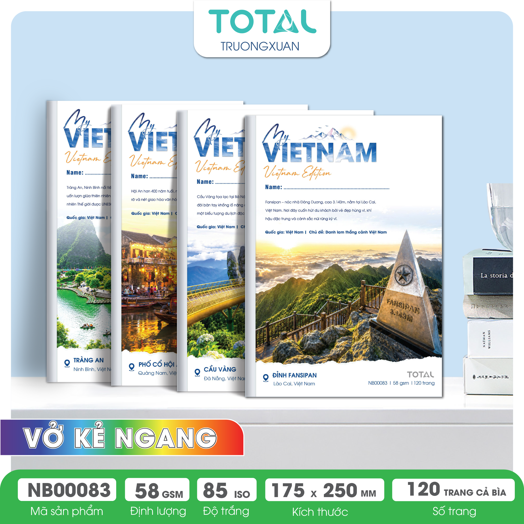 Vở kẻ ngang Total MY VIETNAM 120 trang