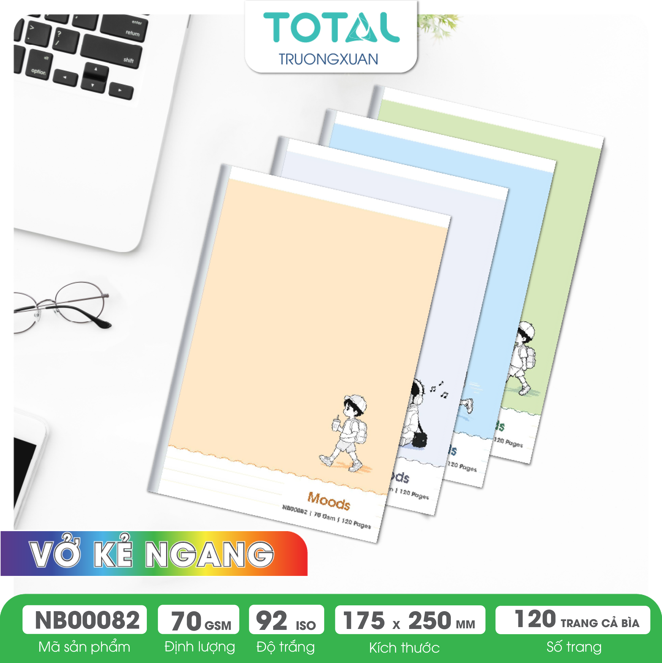 Vở kẻ ngang Total MOODS 120 trang