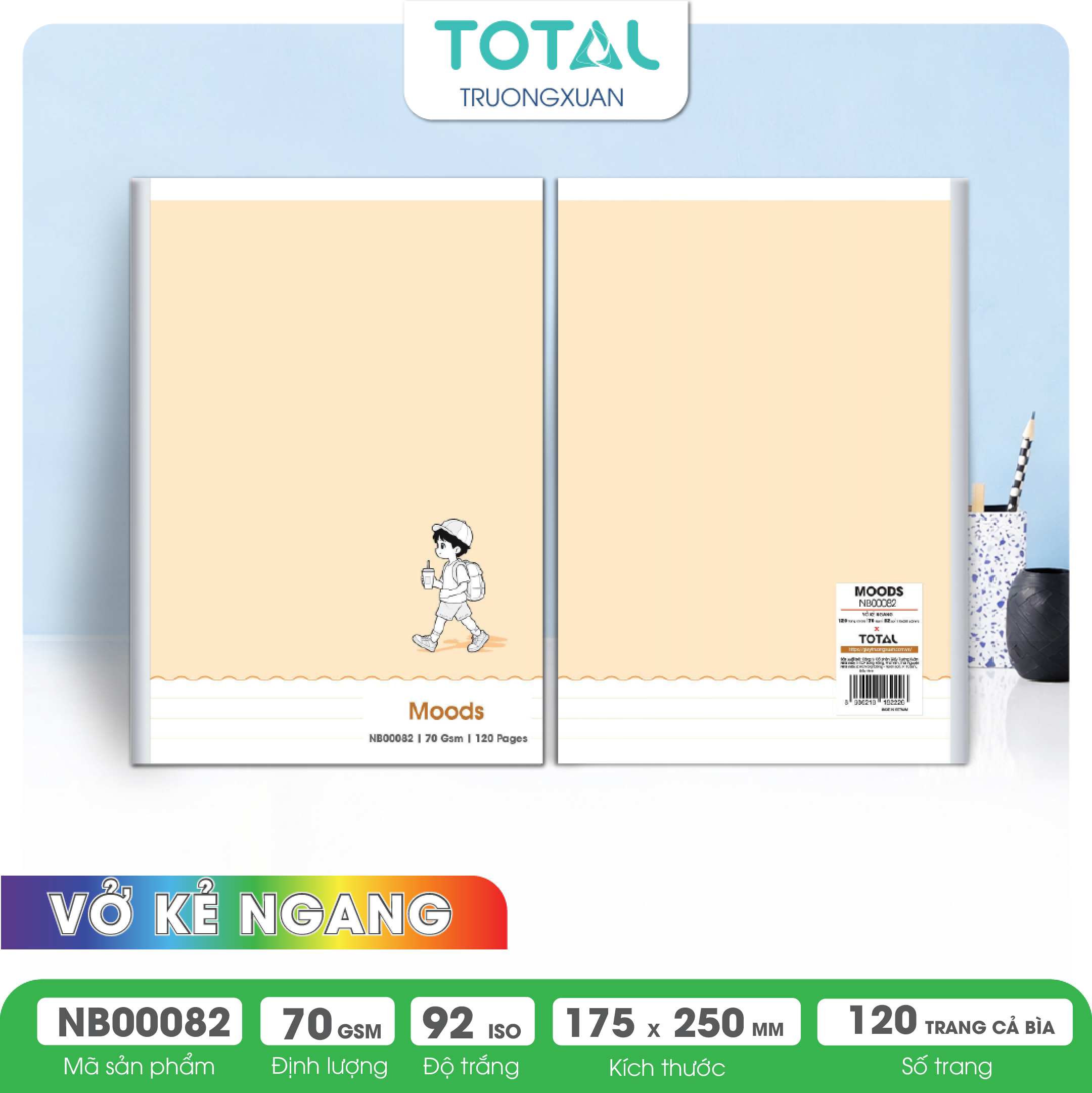 Vở kẻ ngang Total MOODS 120 trang
