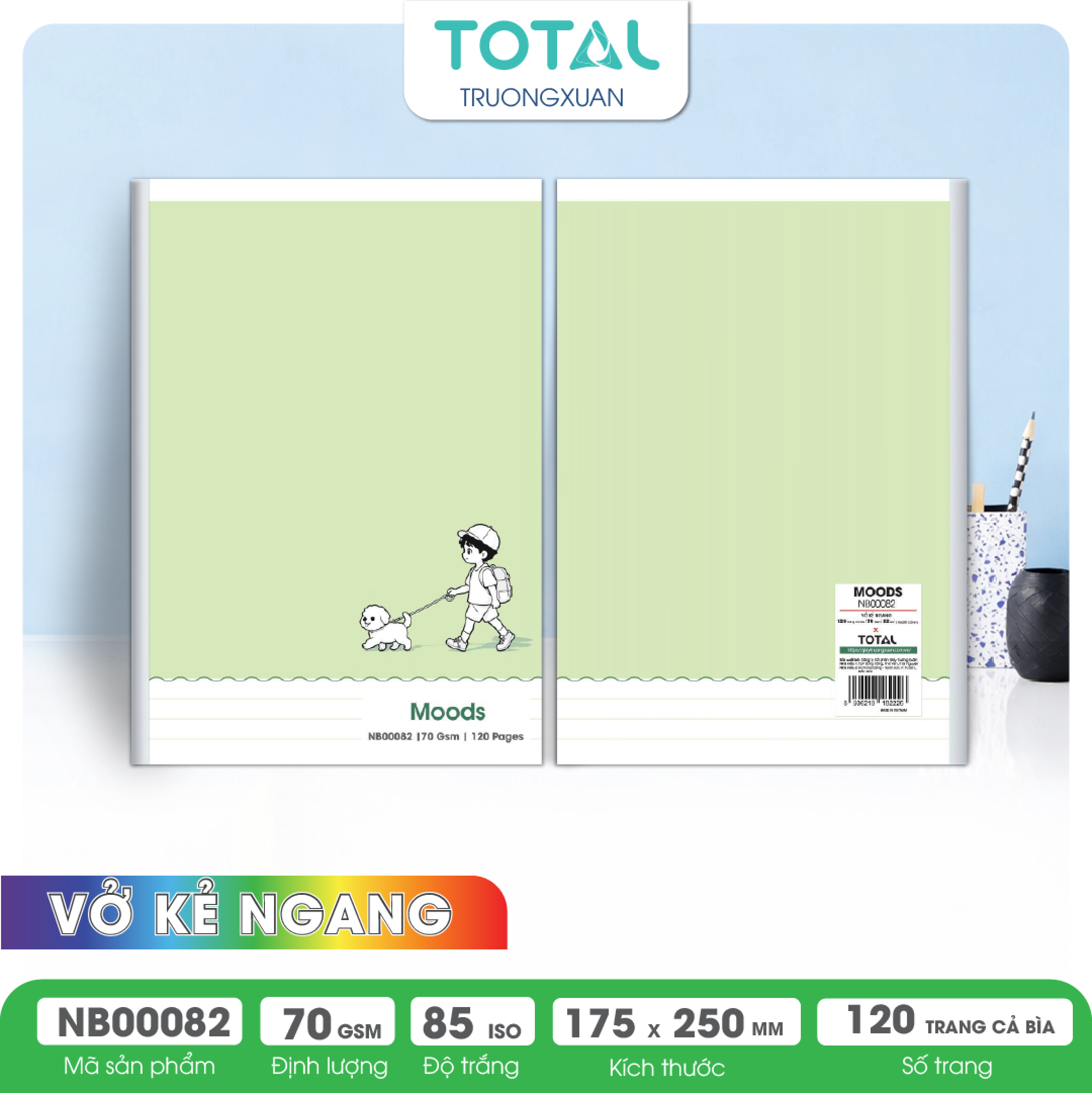 Vở kẻ ngang Total MOODS 120 trang