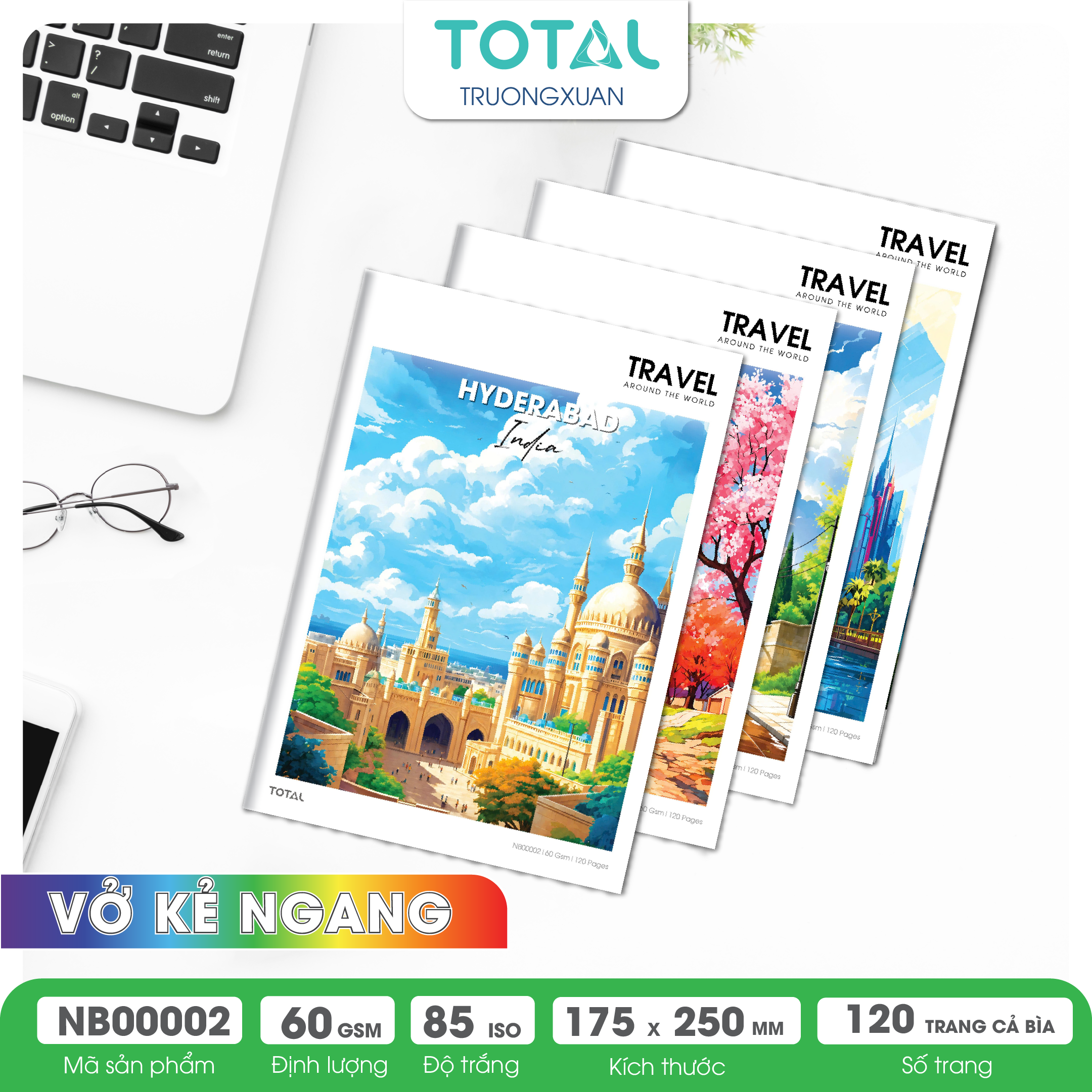 Vở kẻ ngang Total Europe.02 120 trang