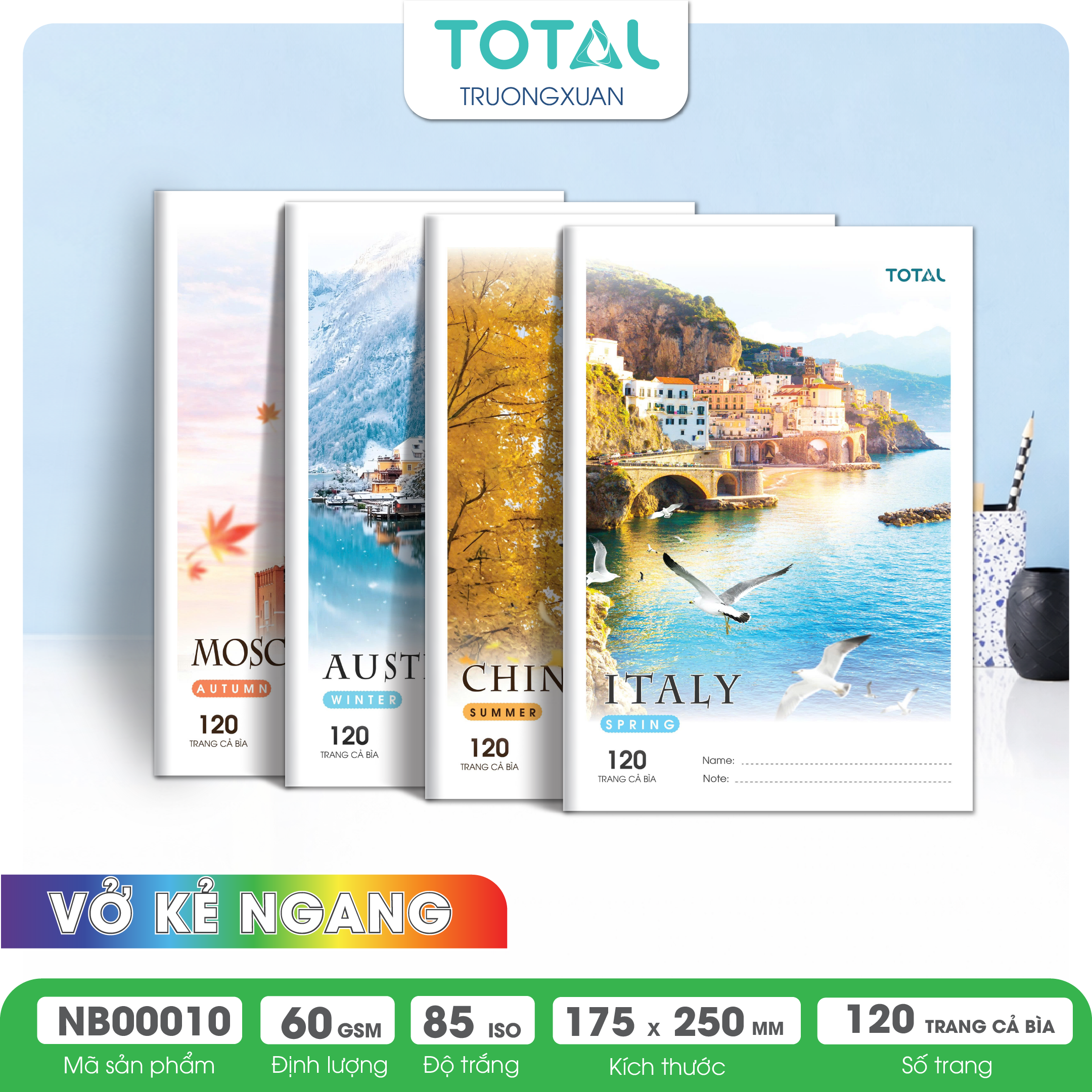 Vở kẻ ngang Total The Season Series 120 trang
