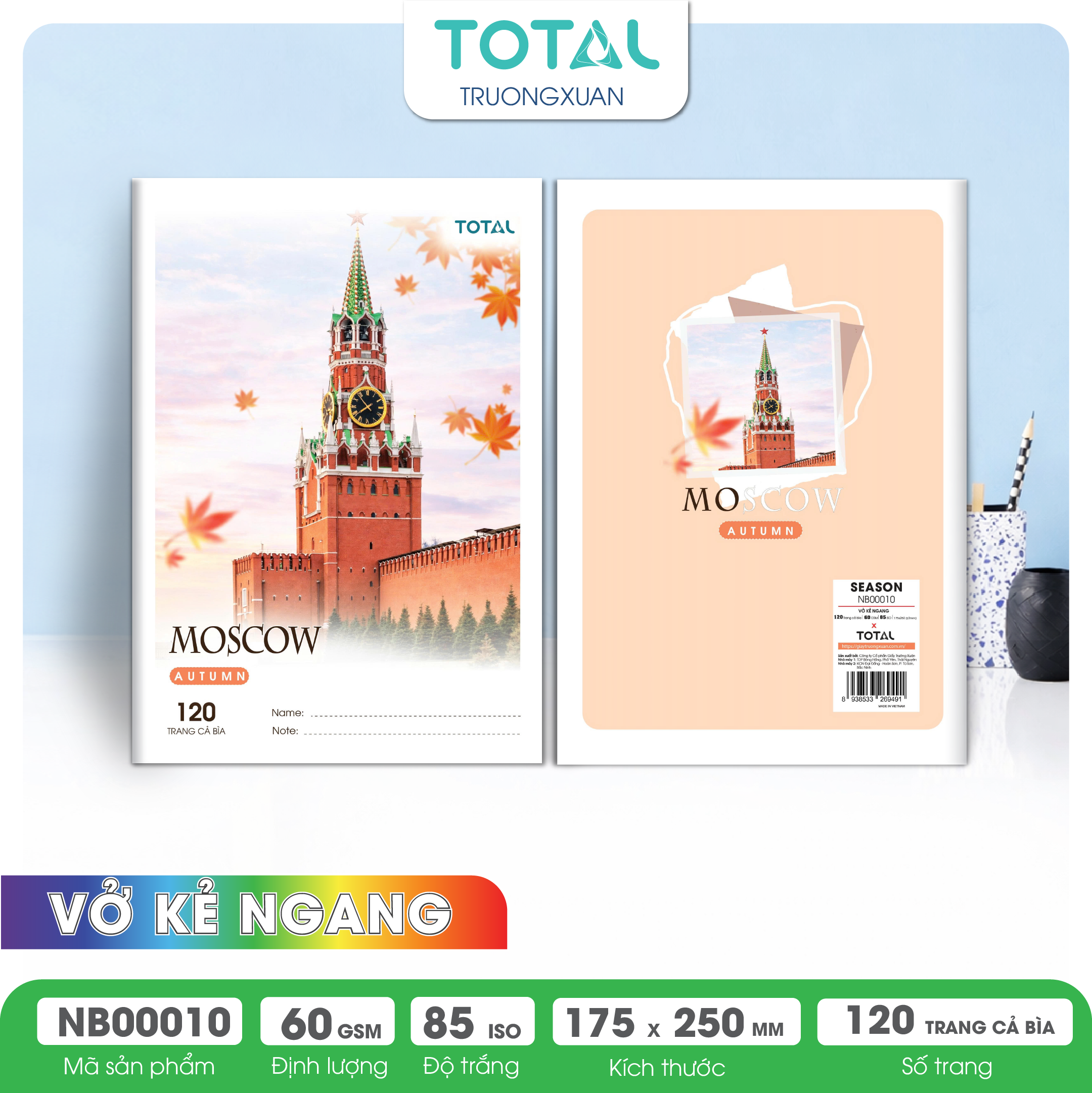Vở kẻ ngang Total The Season Series 120 trang