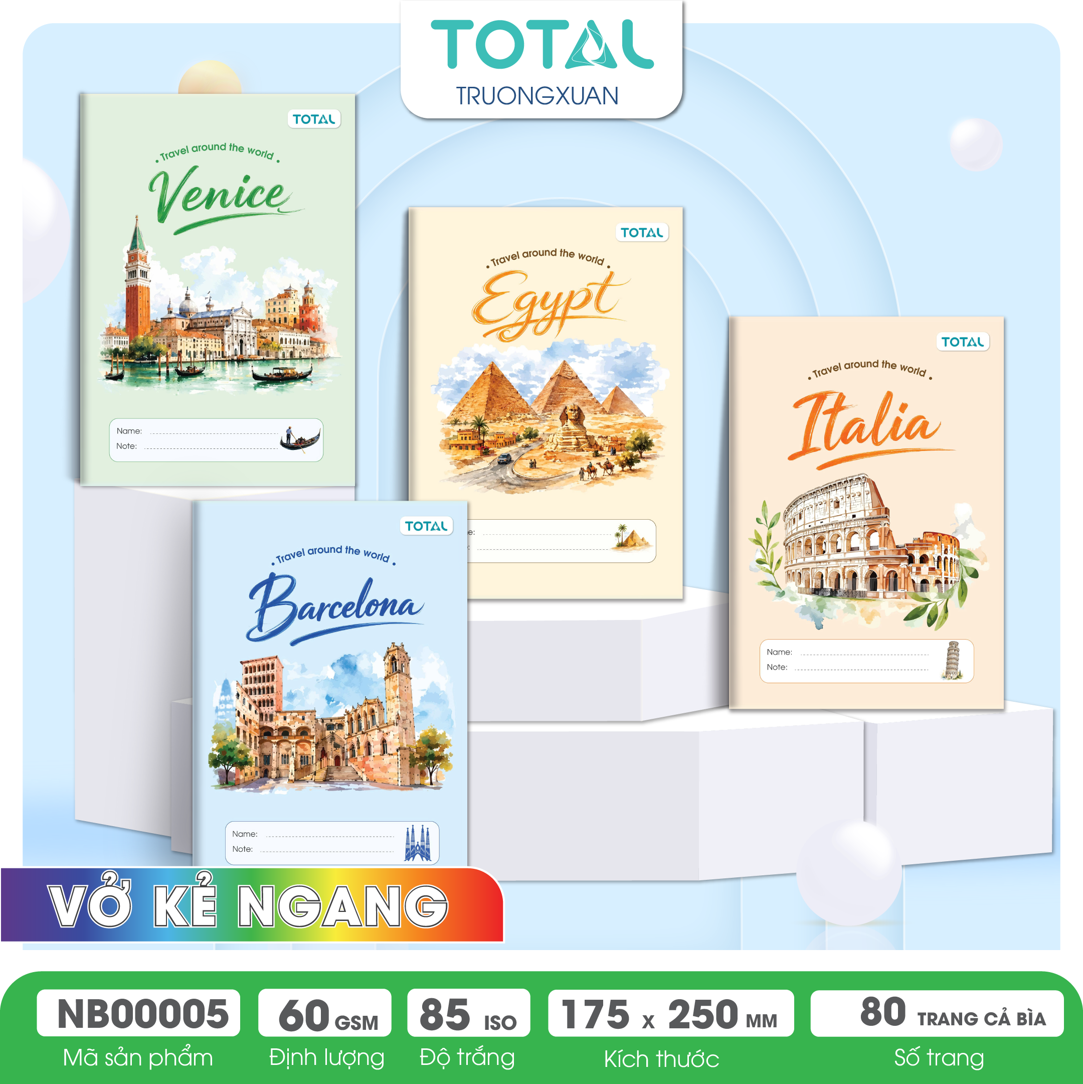 Vở kẻ ngang Total The City Series 80 trang