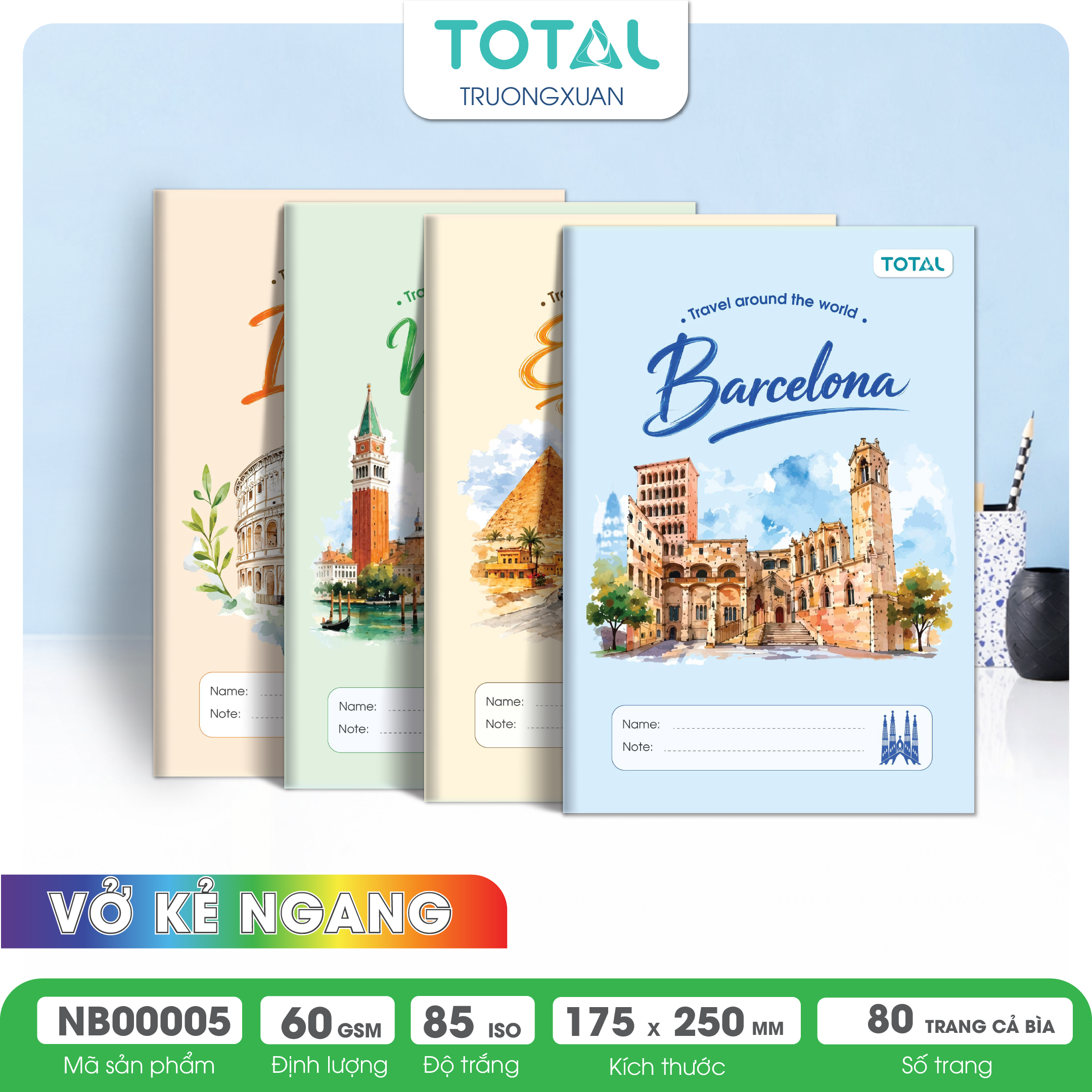 Vở kẻ ngang Total The City Series 80 trang
