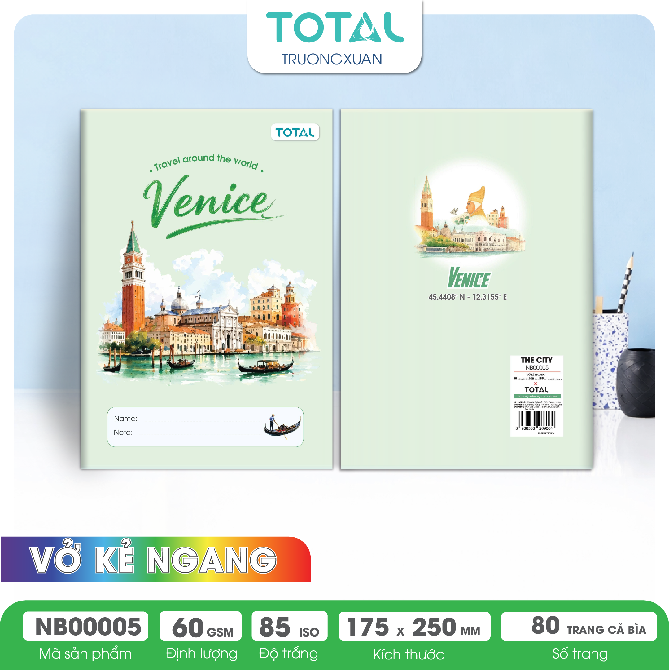 Vở kẻ ngang Total The City Series 80 trang