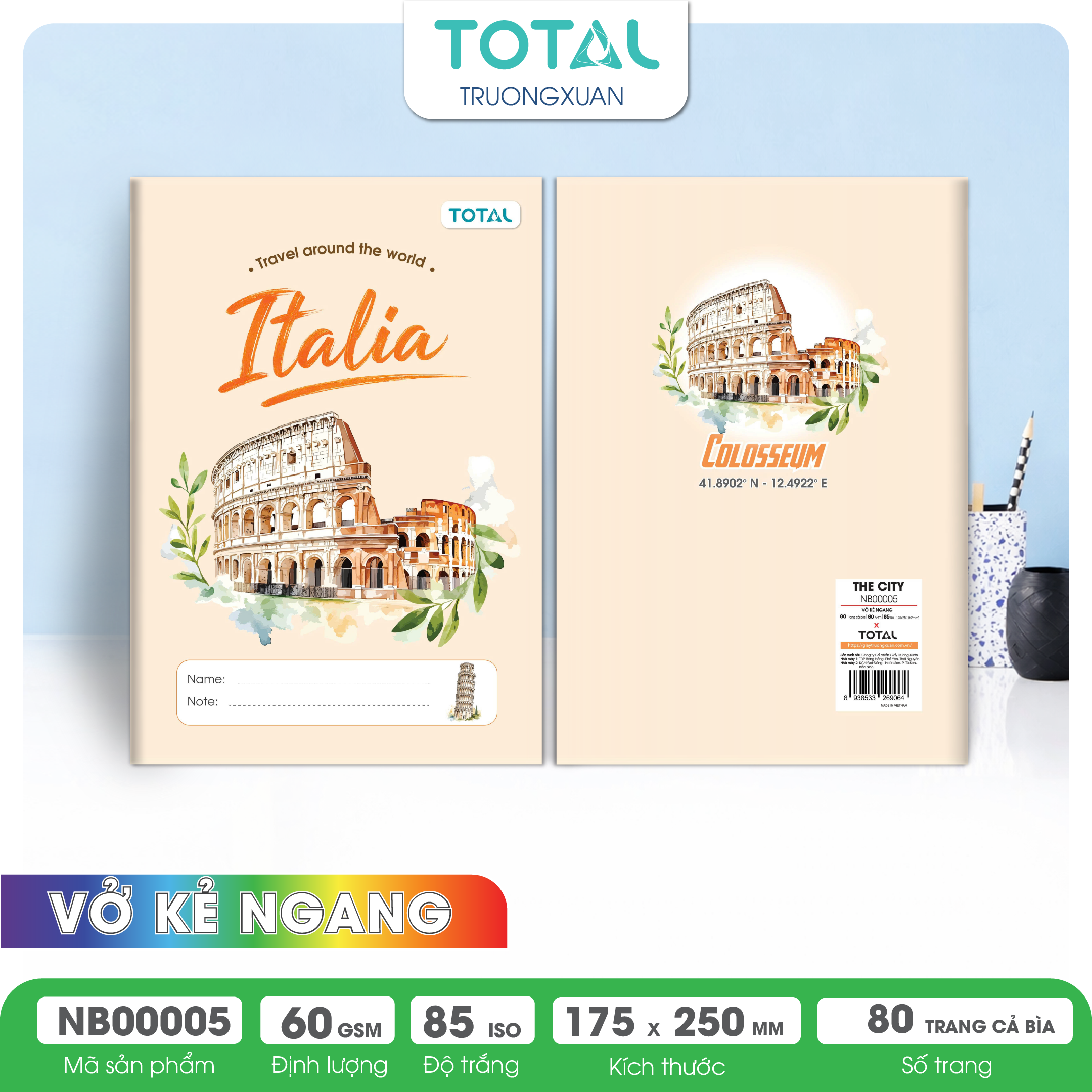 Vở kẻ ngang Total The City Series 80 trang