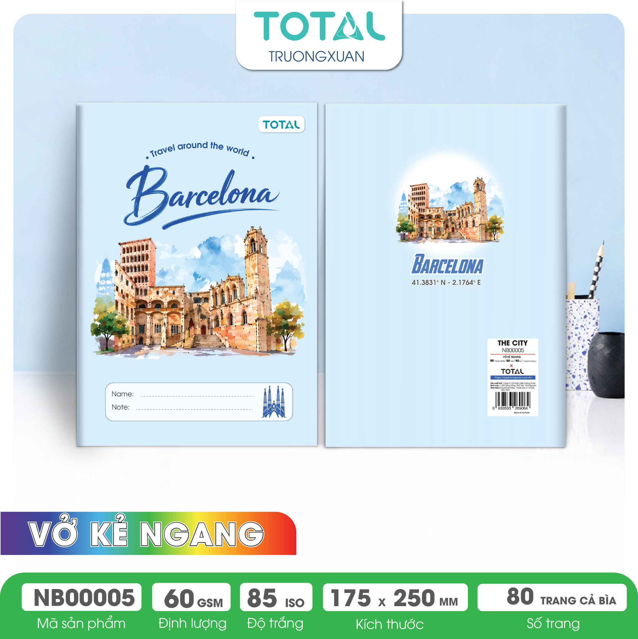 Vở kẻ ngang Total The City Series 80 trang