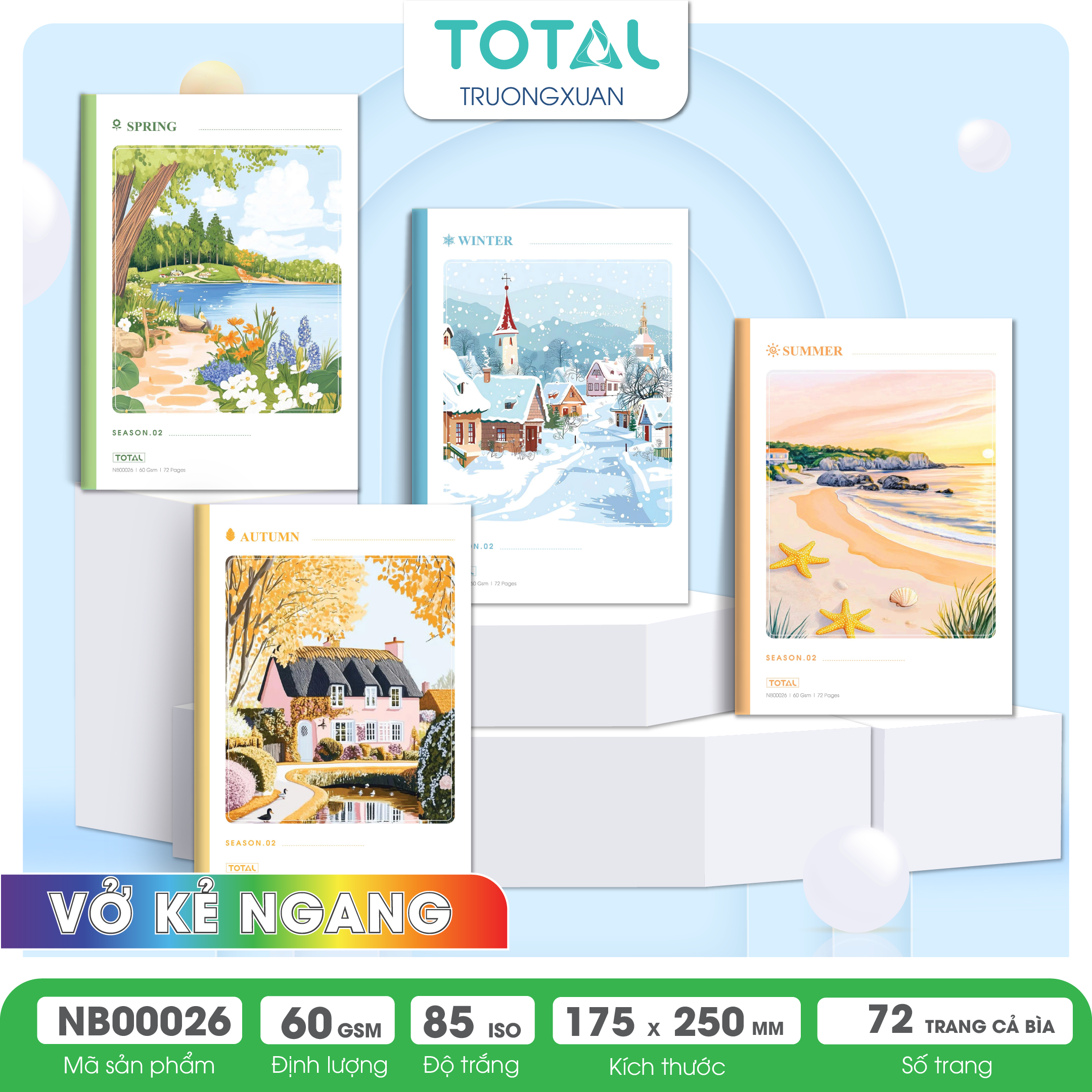 Vở kẻ ngang Total Season.02 72 trang