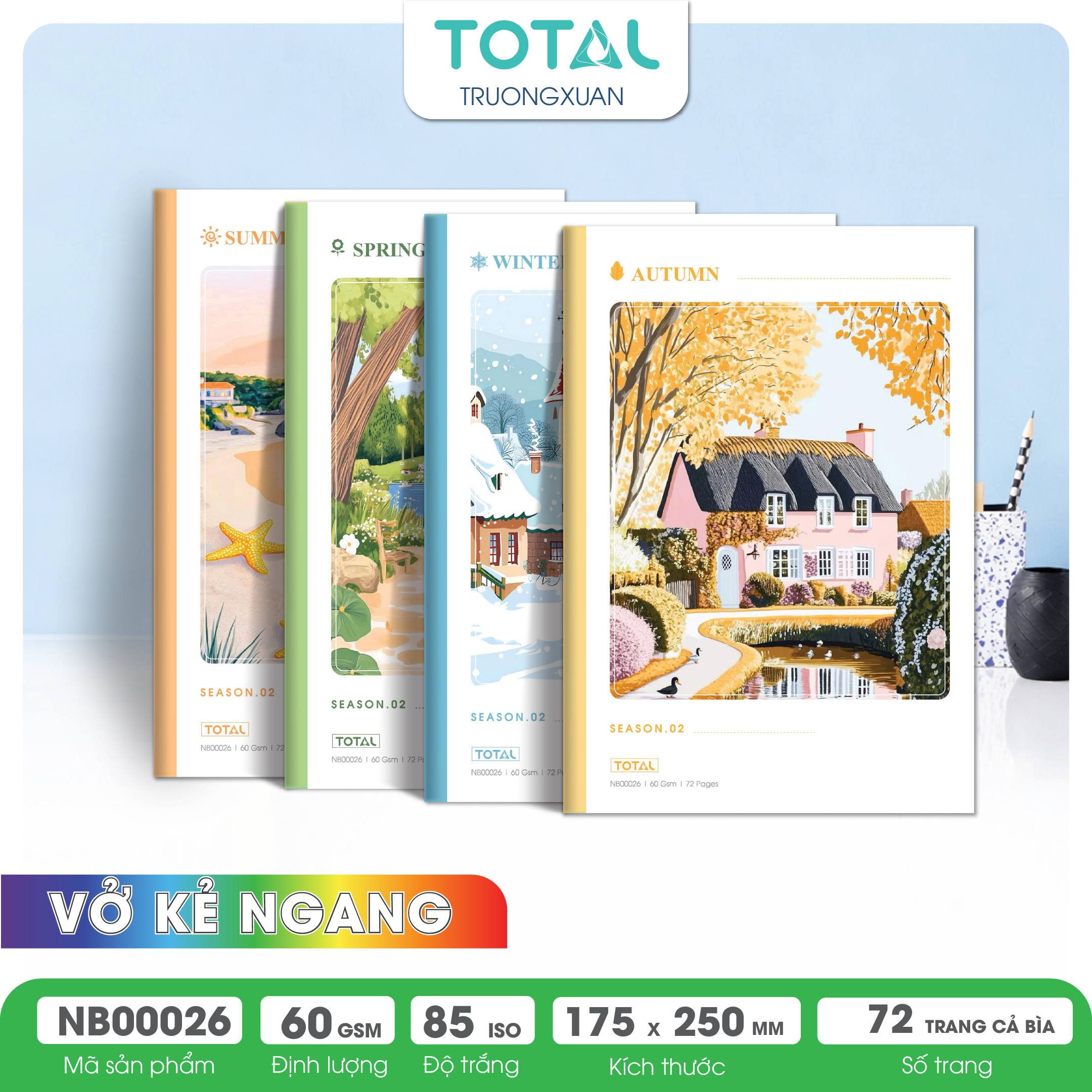 Vở kẻ ngang Total Season.02 72 trang