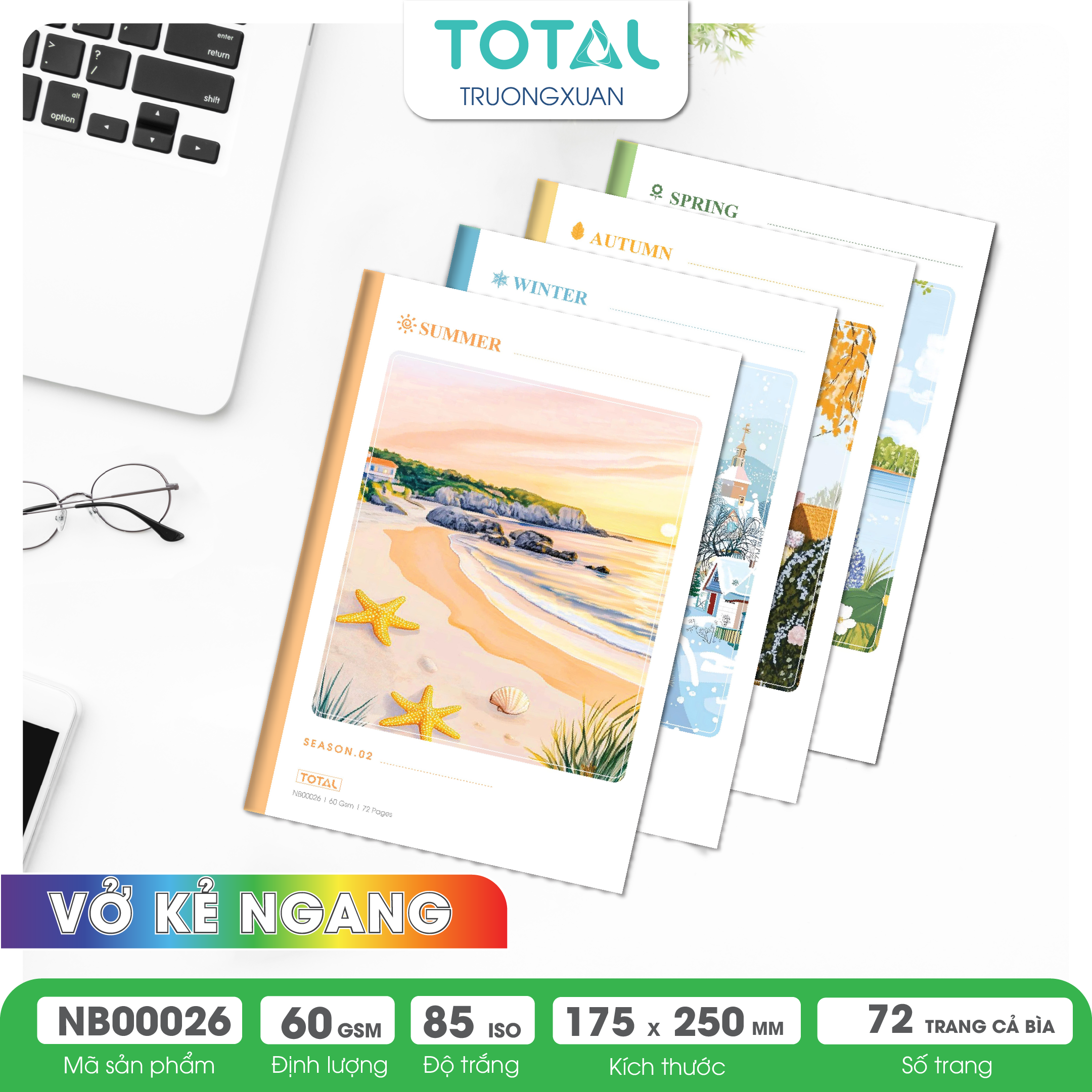 Vở kẻ ngang Total Season.02 72 trang