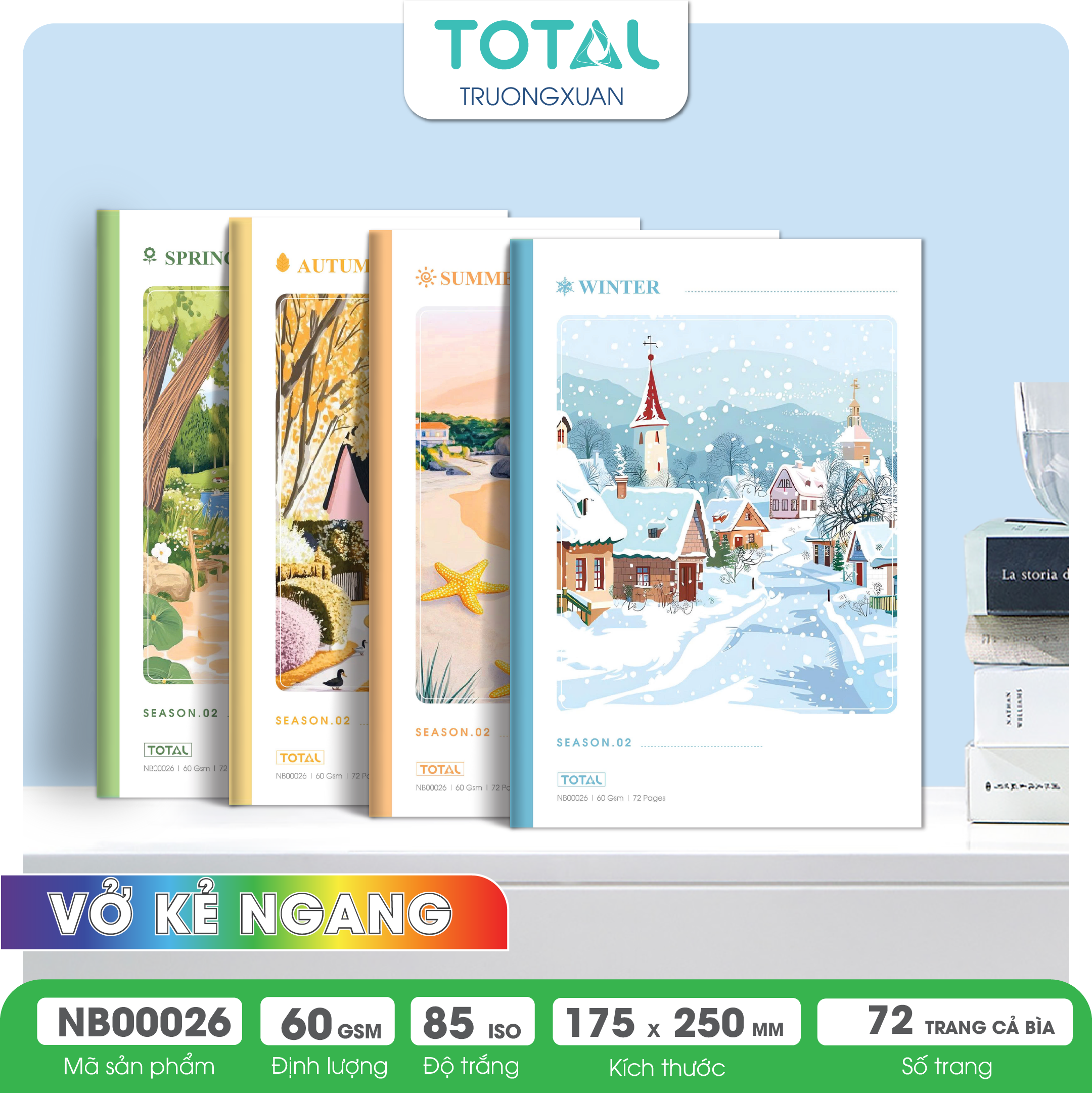 Vở kẻ ngang Total Season.02 72 trang