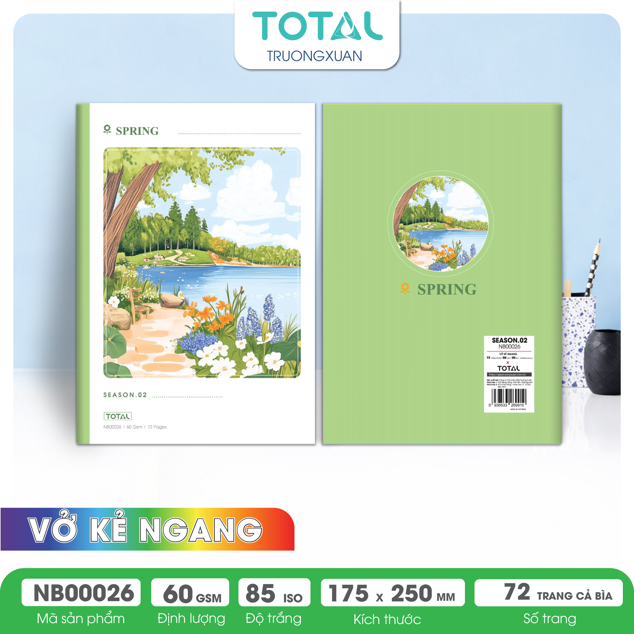 Vở kẻ ngang Total Season.02 72 trang