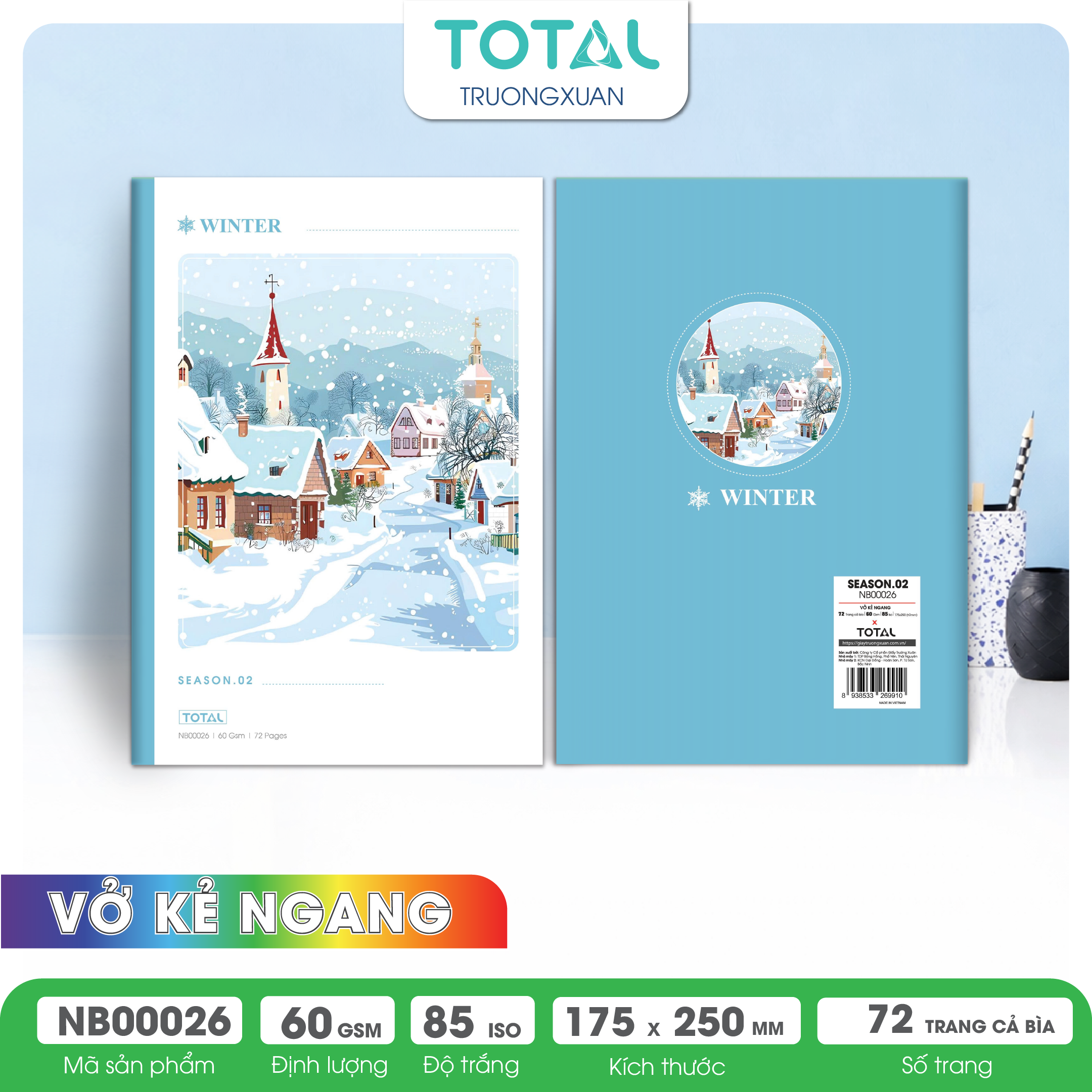 Vở kẻ ngang Total Season.02 72 trang