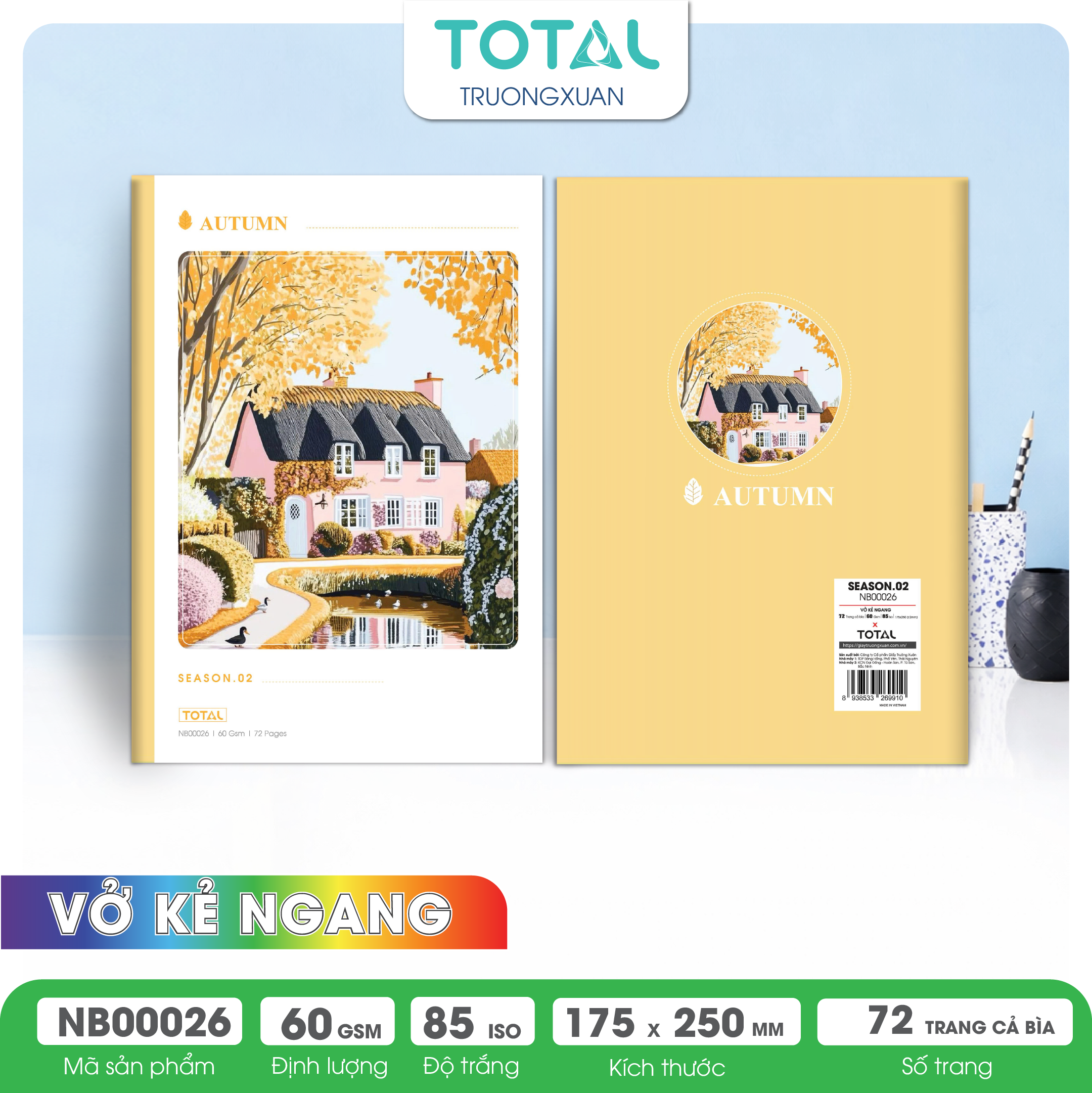 Vở kẻ ngang Total Season.02 72 trang