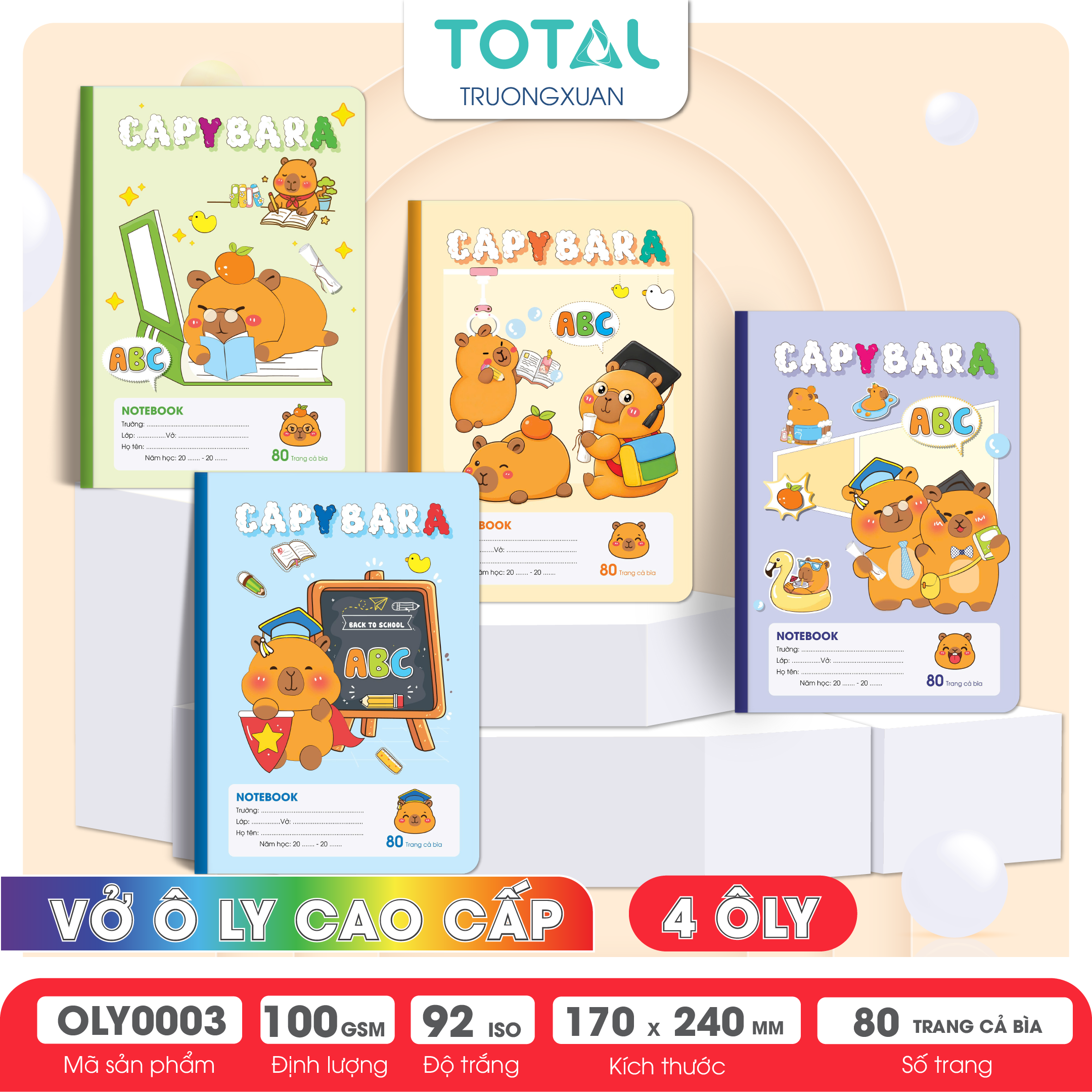 Vở oly Total Capybara 80 trang 4 ôly
