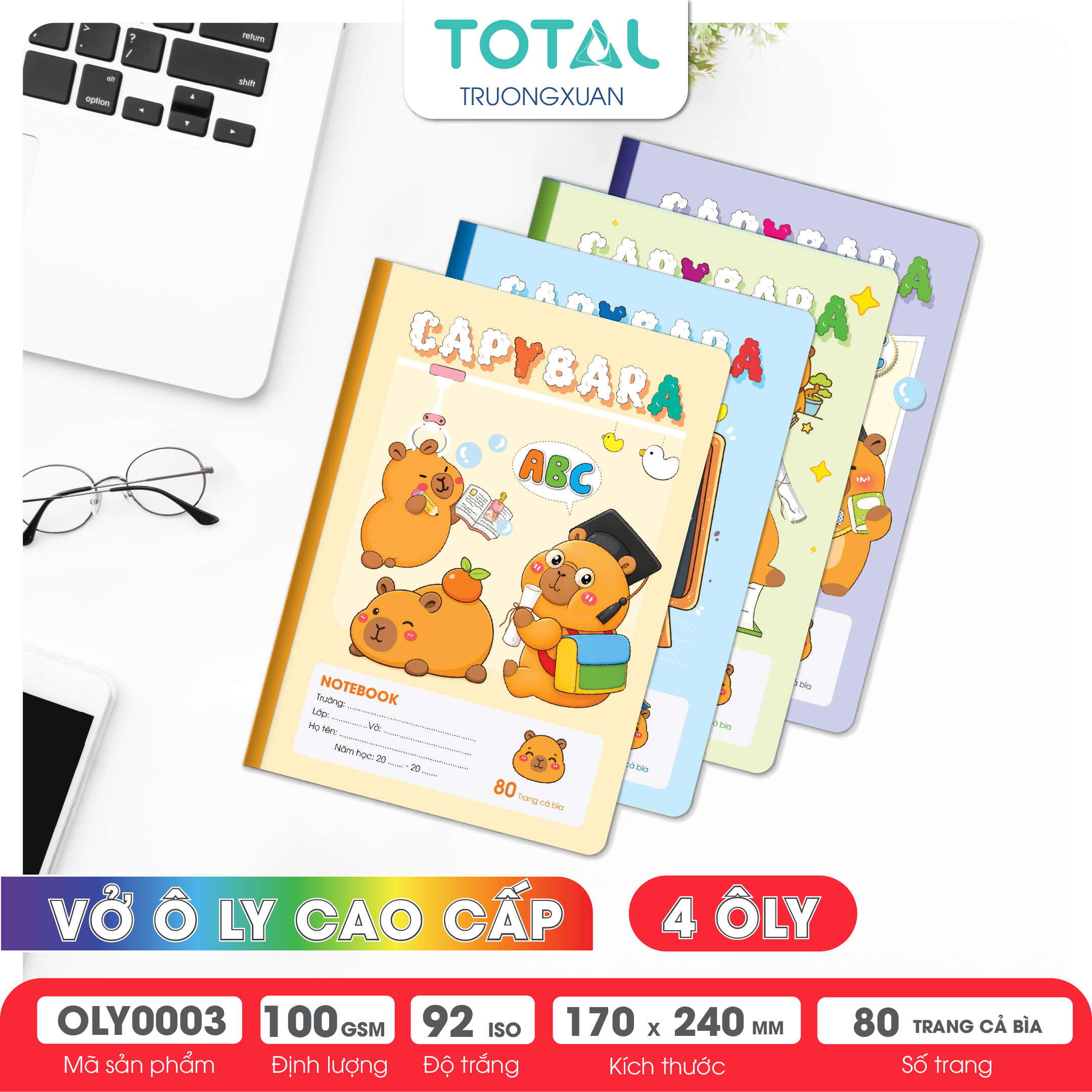 Vở oly Total Capybara 80 trang 4 ôly