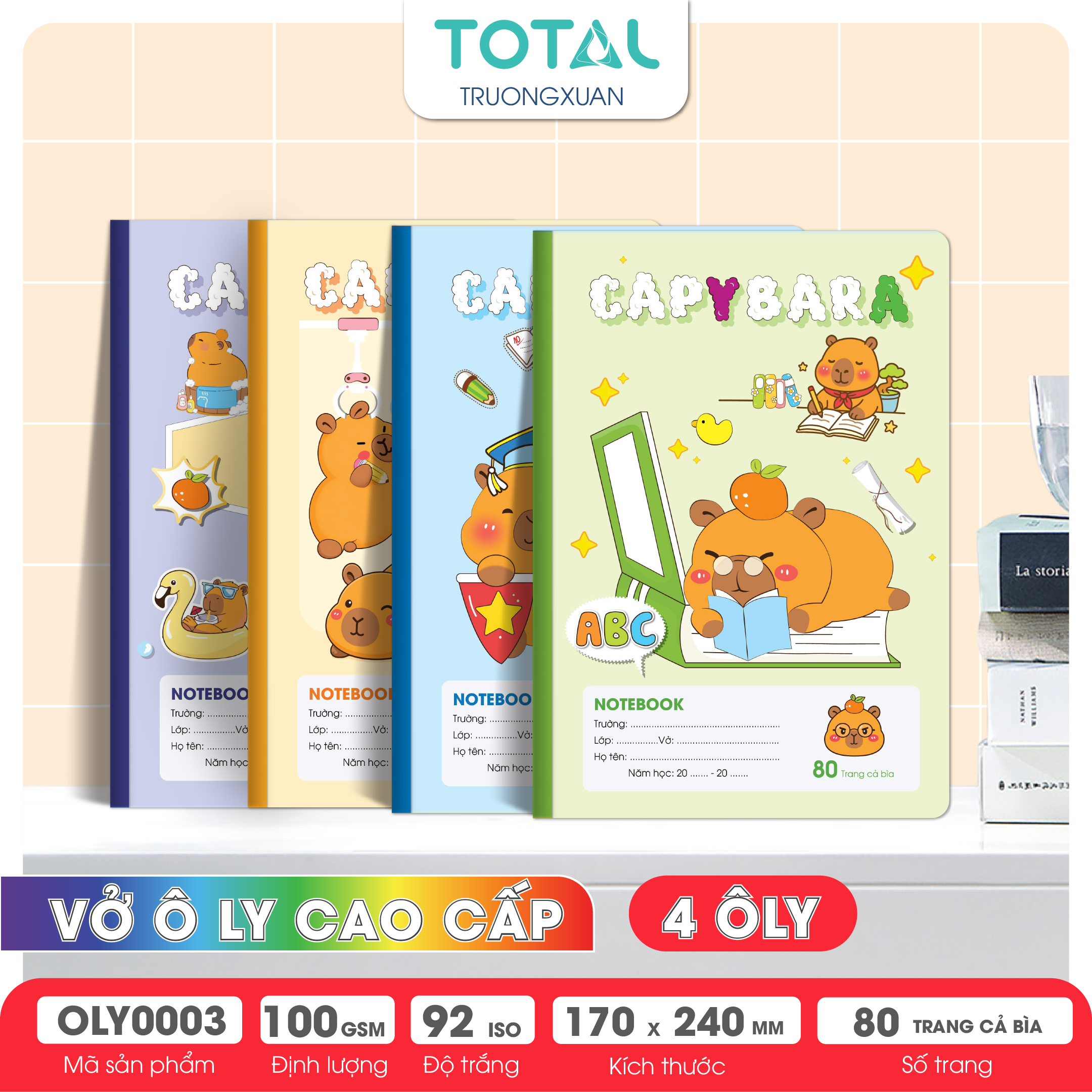 Vở oly Total Capybara 80 trang 4 ôly