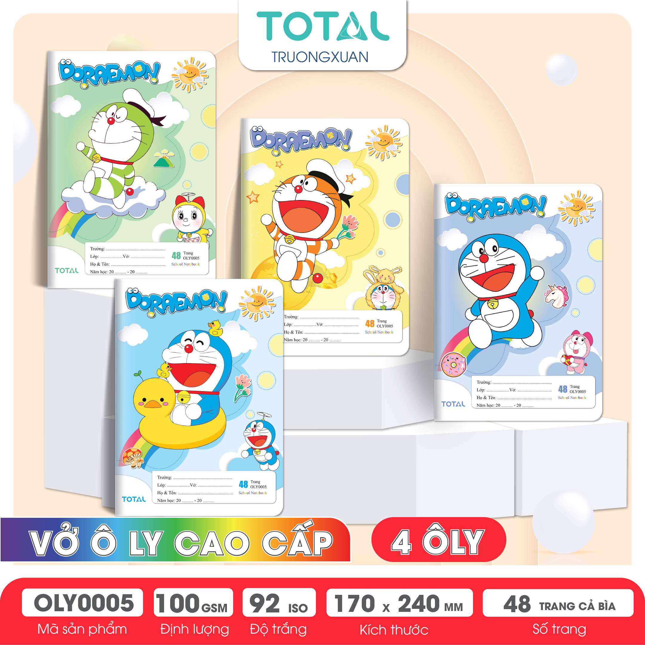 Vở oly Total Doraemon.02 48 trang 4 ôly