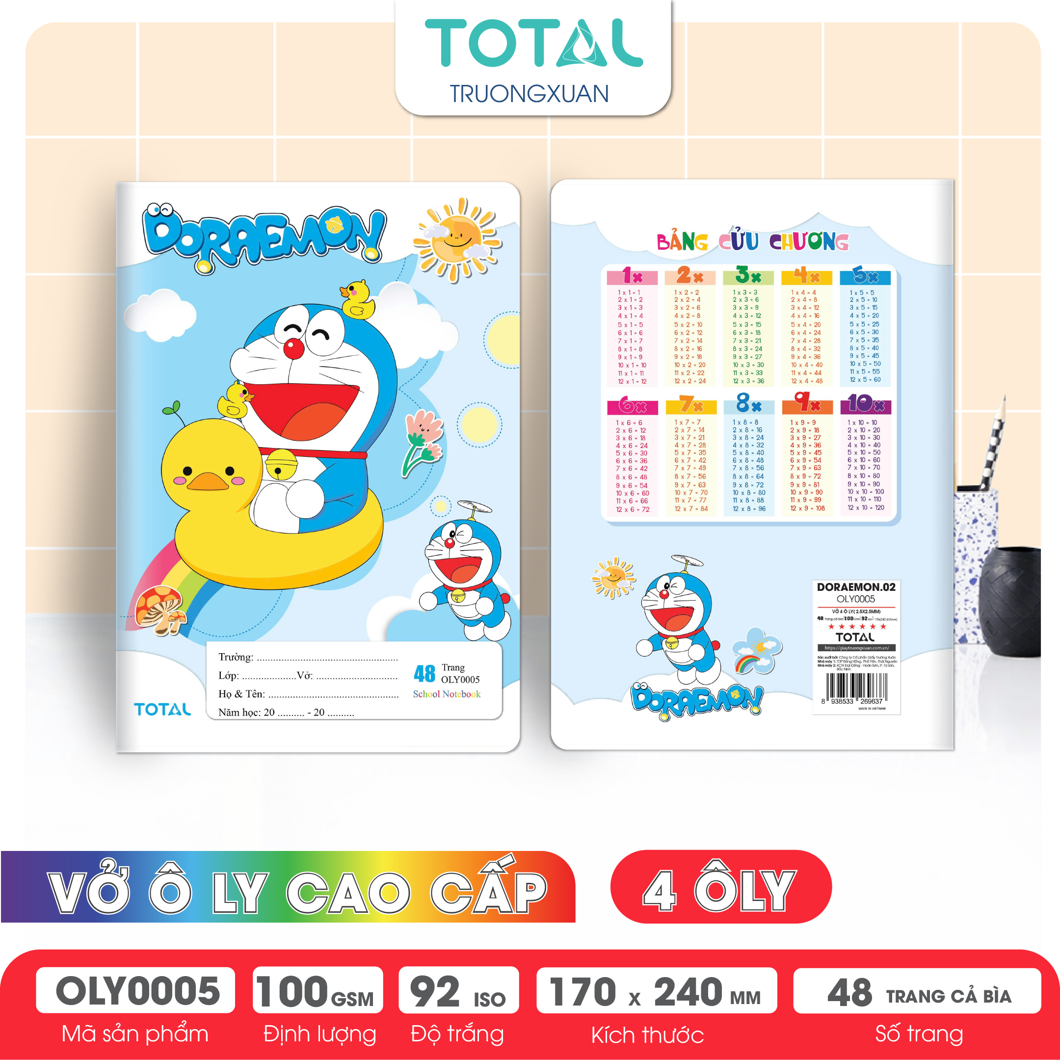 Vở oly Total Doraemon.02 48 trang 4 ôly